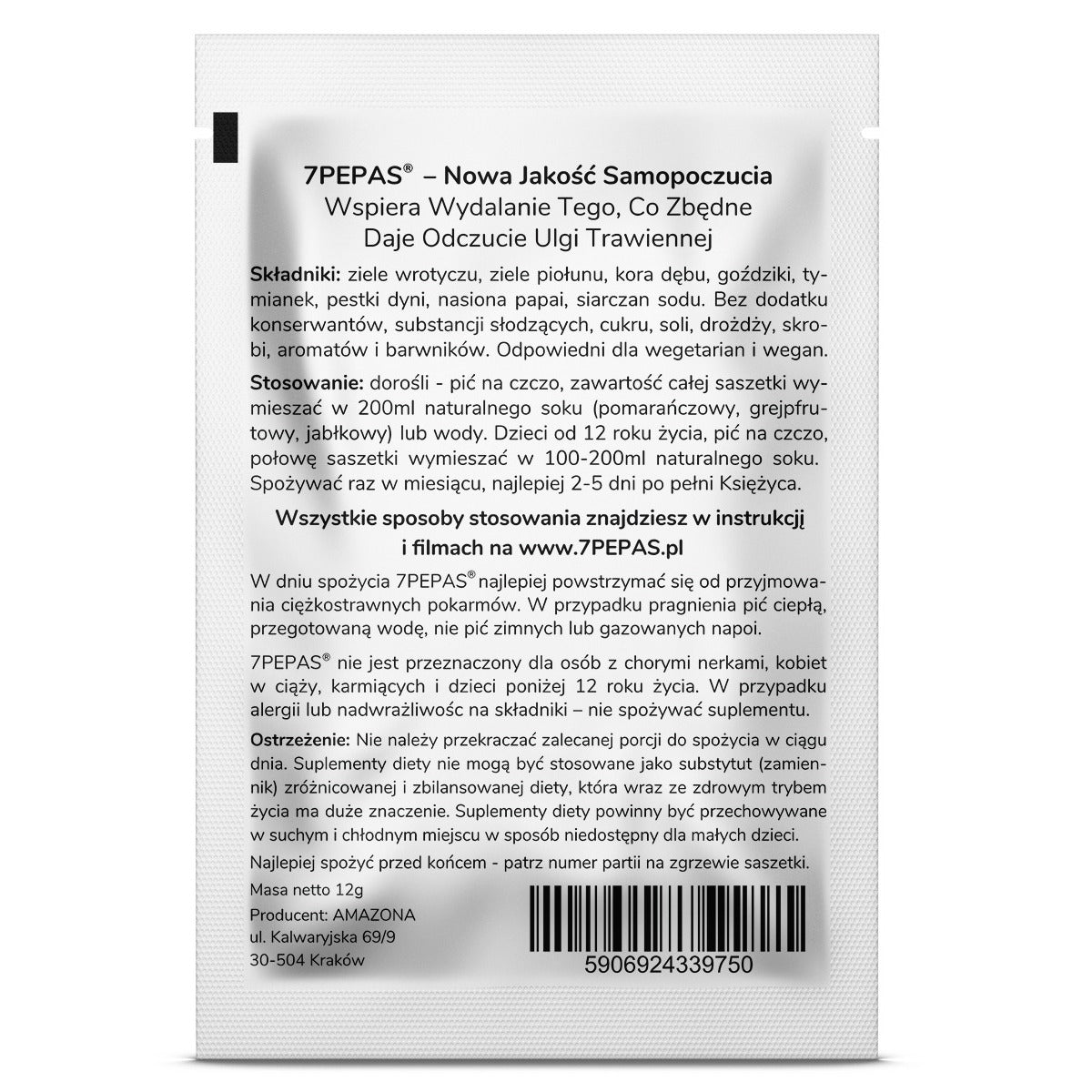 7PEPAS preparat na pasożyty, toksyny i oczyszczanie 12 g - Amazona