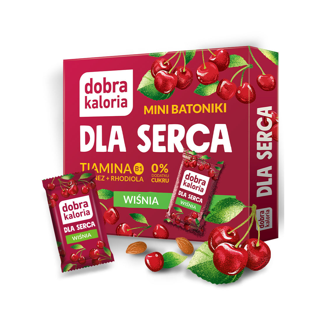 Batoniki Dla Serca wiśniowe (6 × 17 g) 102 g - Dobra Kaloria