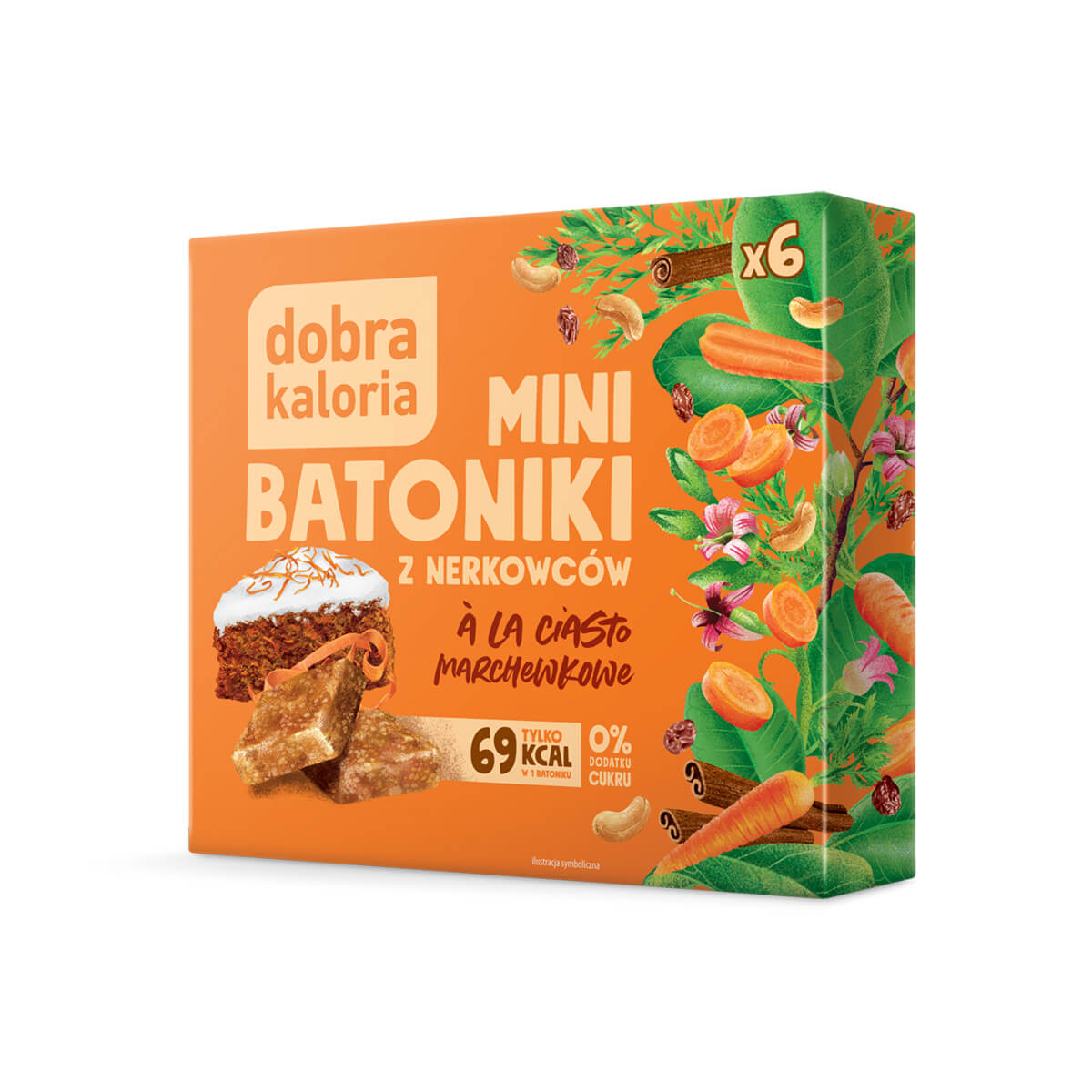 Batoniki z nerkowców à la ciasto marchewkowe (6 × 17 g) 102 g - Dobra Kaloria