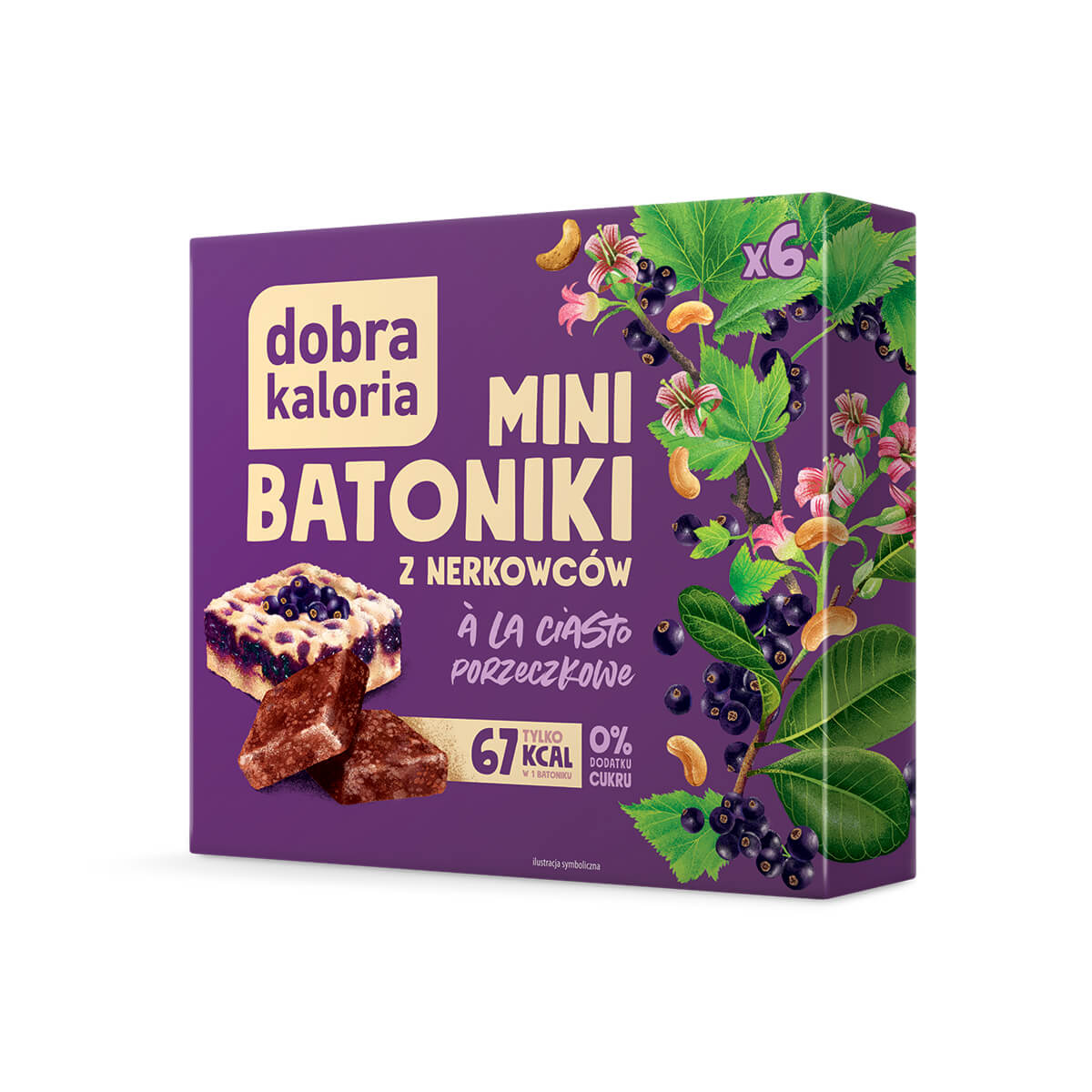 Batoniki z nerkowców à la ciasto porzeczkowe (6 × 18 g) 108 g - Dobra Kaloria
