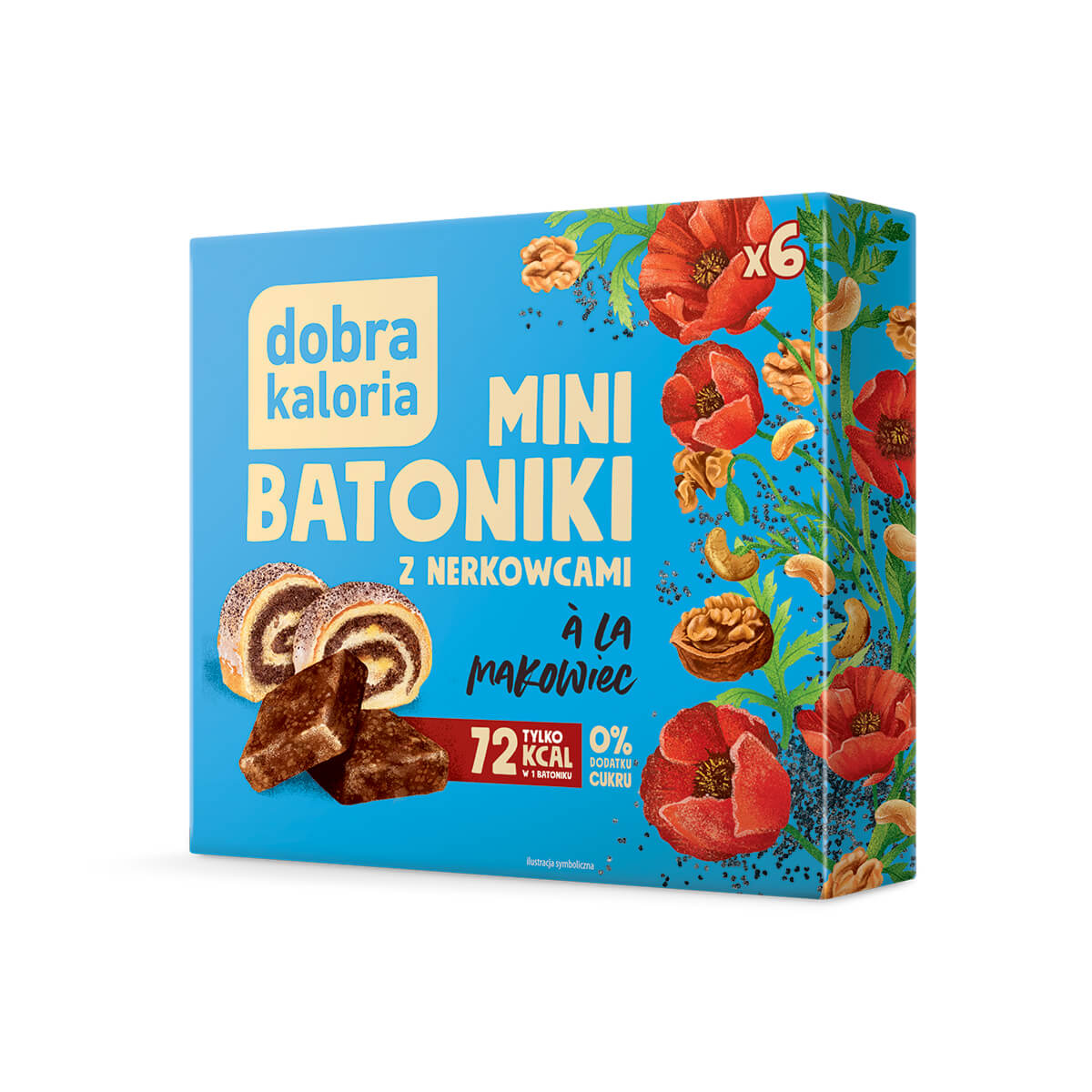 Batoniki z nerkowców à la makowiec (6 × 18 g) 108 g - Dobra Kaloria
