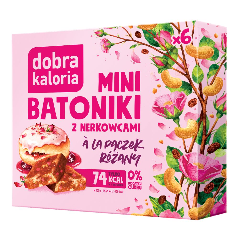 Batoniki z nerkowców à la pączek różany (6 × 17 g) 102 g - Dobra Kaloria
