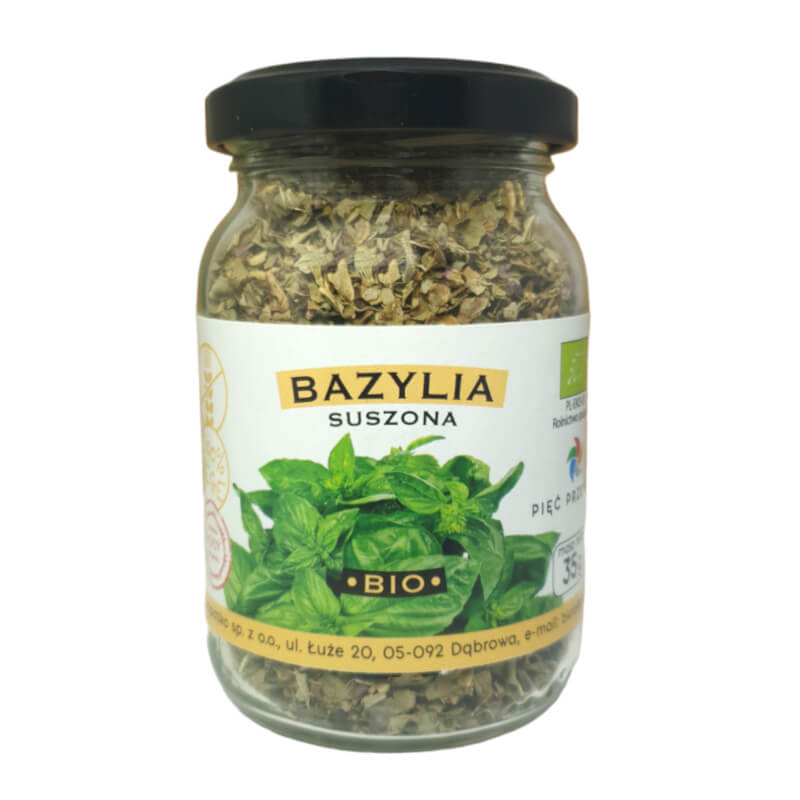 Bazylia suszona bezglutenowa BIO 35 g - Pięć Przemian