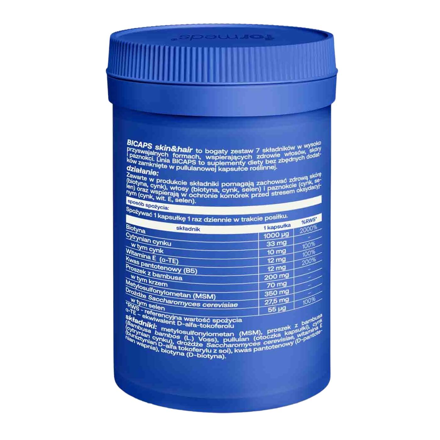 BICAPS skin&hair 60 kapsułek - ForMeds