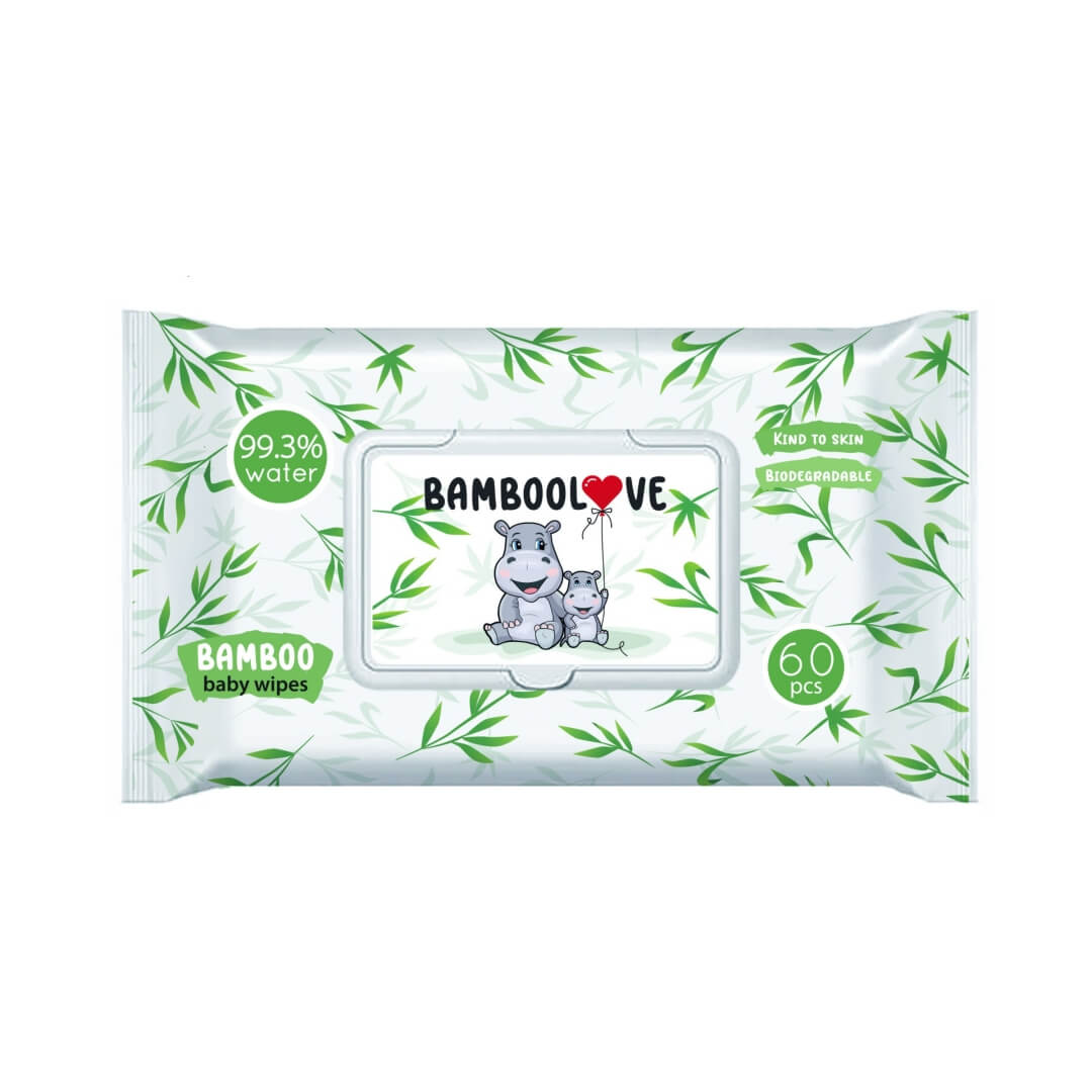 Chusteczki bambusowe nawilżane 60 szt. - Bamboolove