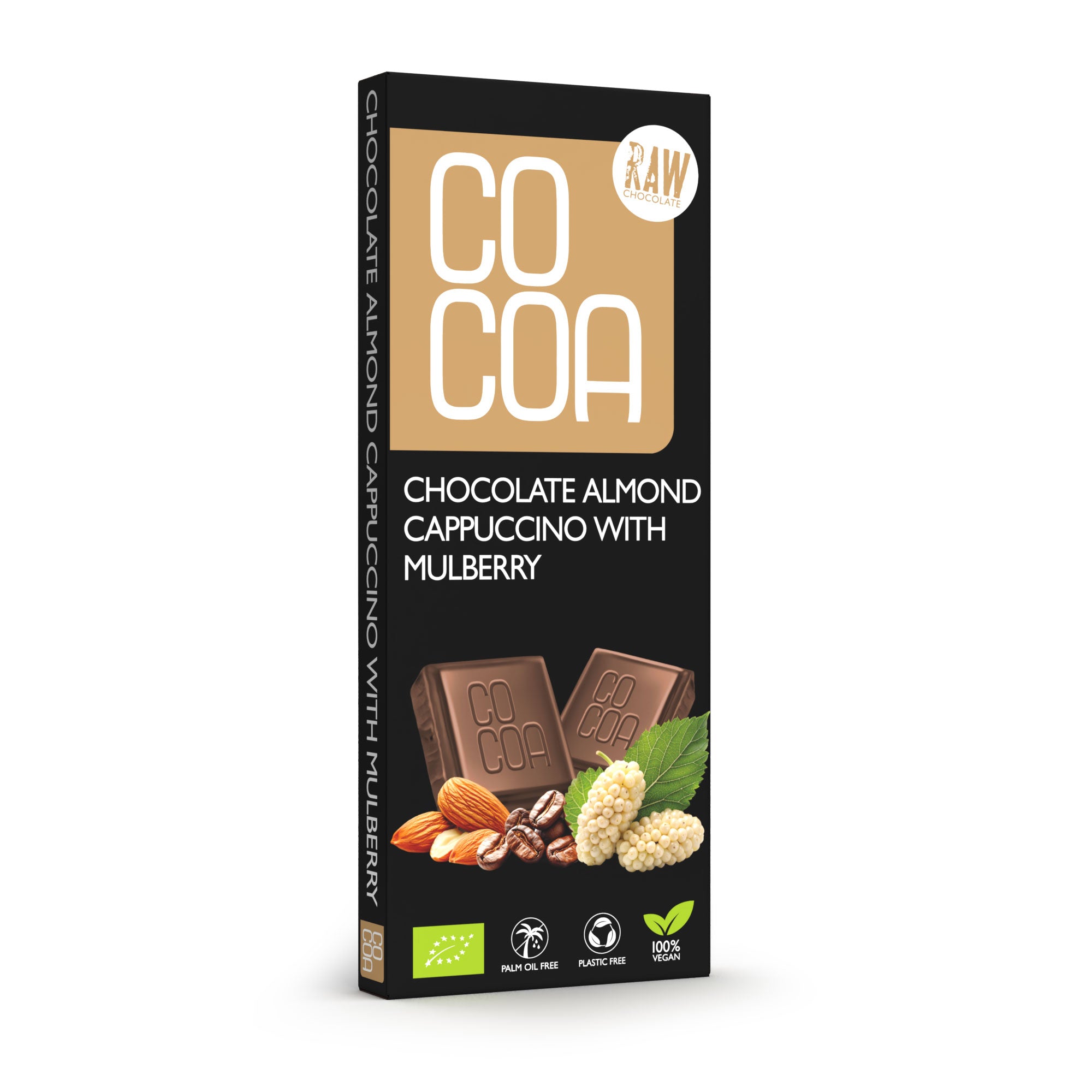 Czekolada surowa cappuccino migdałowe z morwą BIO 40 g - Cocoa
