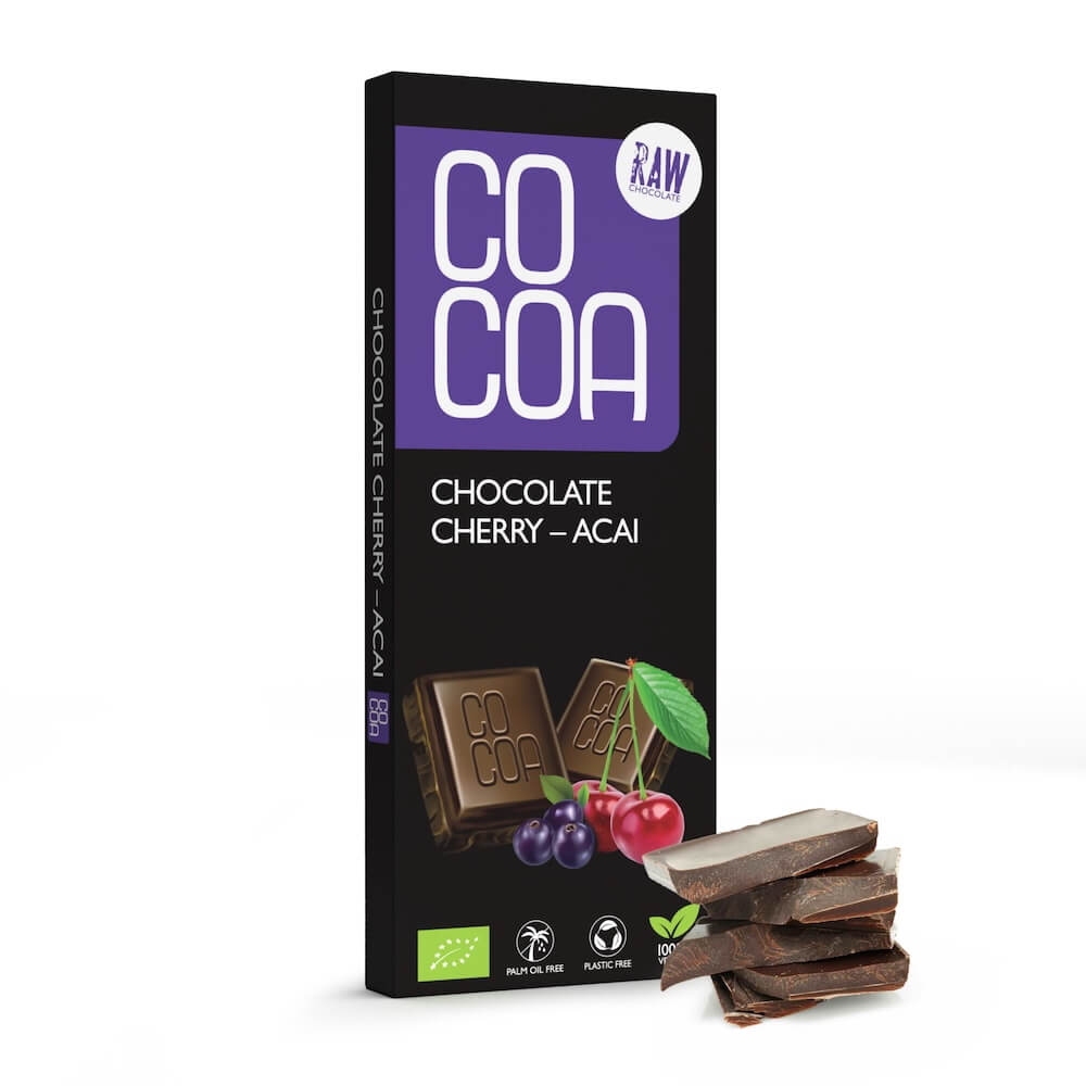 Czekolada surowa wiśnia i acai BIO 40 g - Cocoa