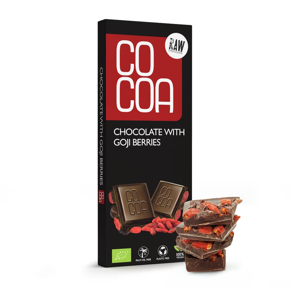 Czekolada surowa z jagodami goji BIO 40 g - Cocoa