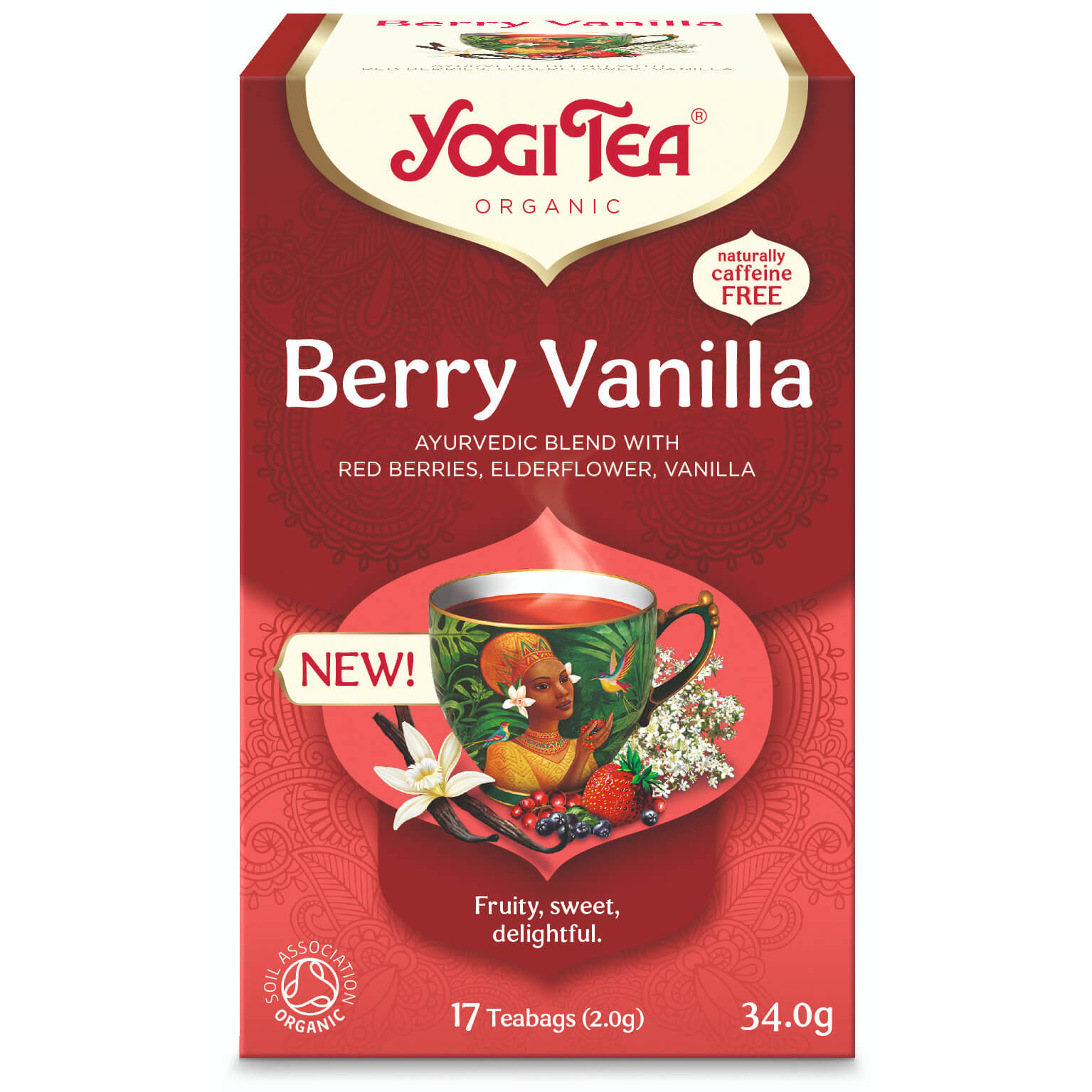 Herbata Czerwone Owoce i Wanilia (Berry Vanilla) BIO (17 × 2 g) 34 g - Yogi Tea