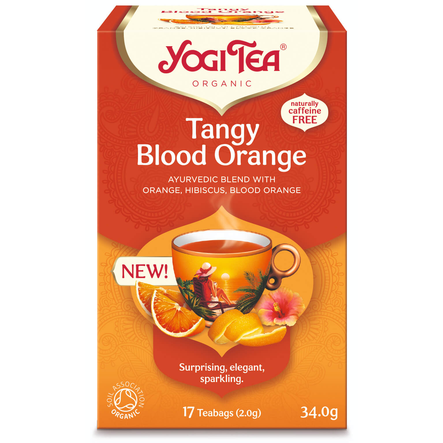 Herbata Orzeźwiająca Czerwona Pomarańcza (Tangy Blood Orange) BIO (17 × 2 g) 34 g - Yogi Tea