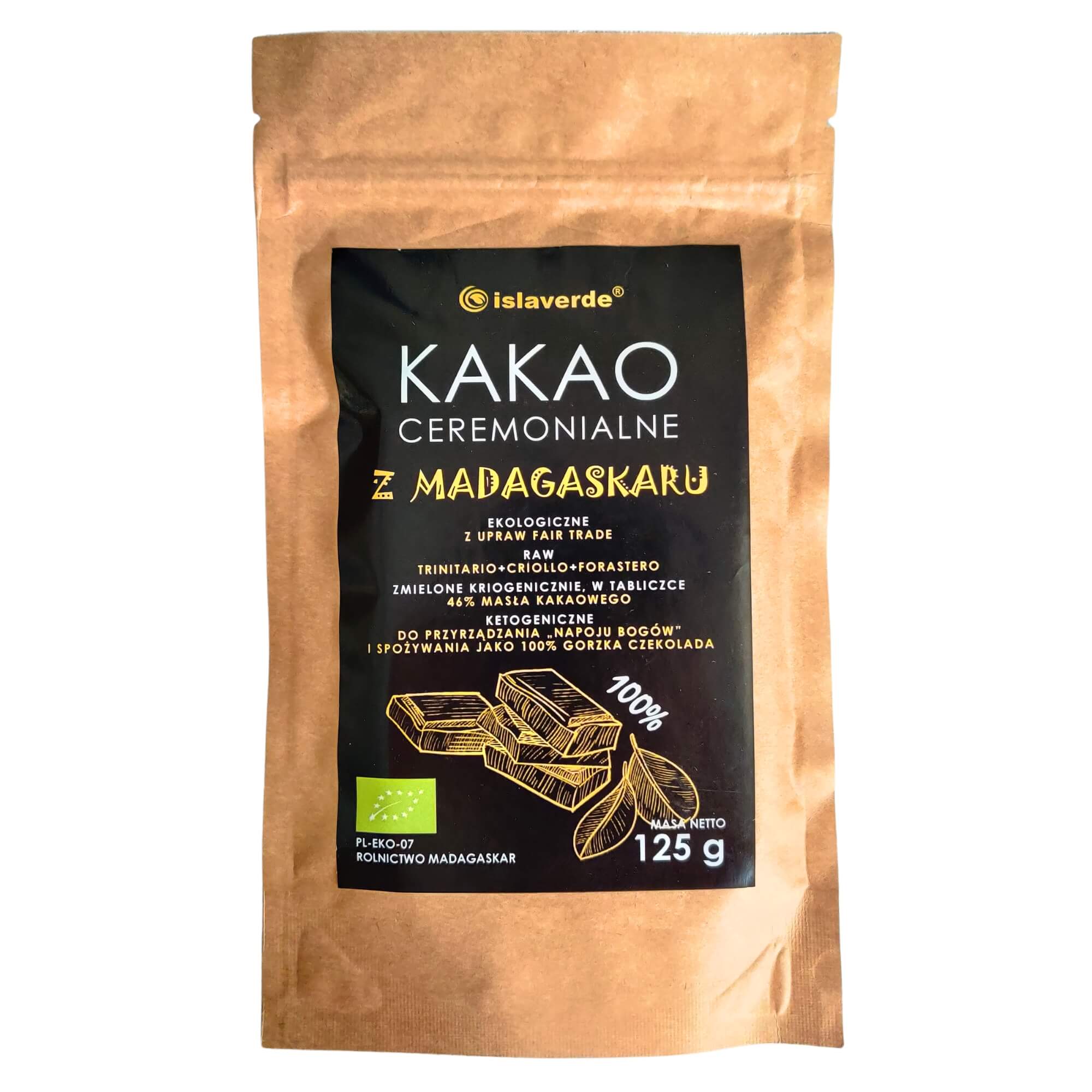 Kakao ceremonialne z Madagaskaru BIO 125 g - Islaverde