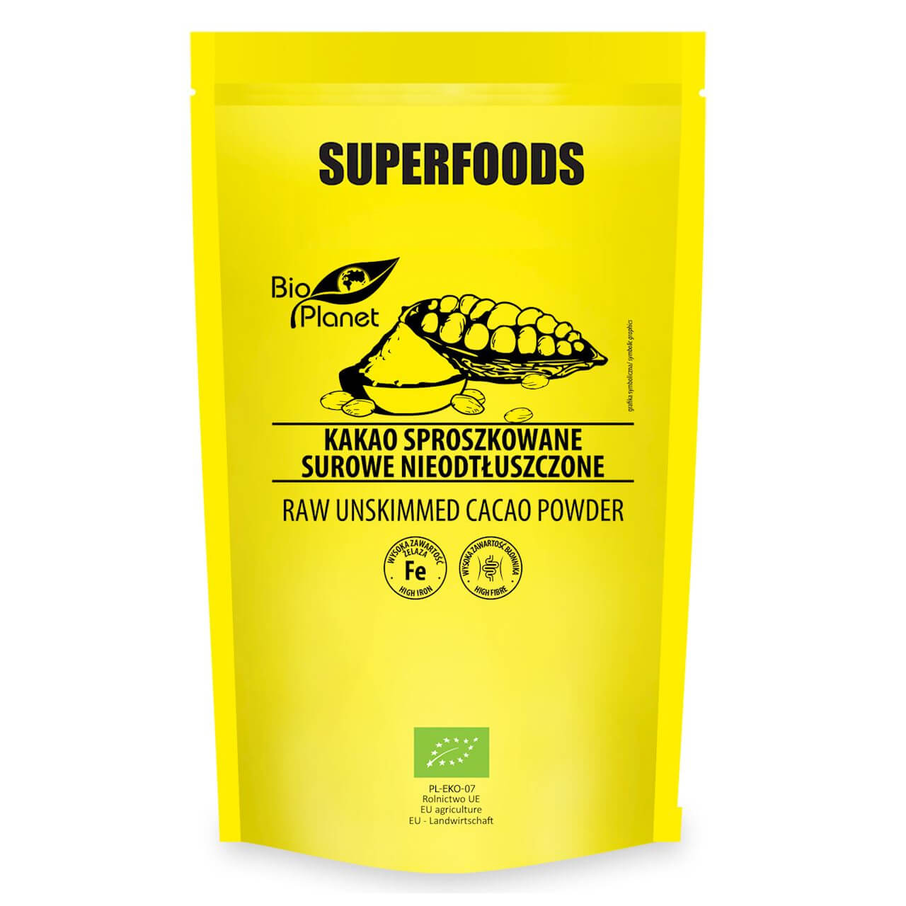 Kakao sproszkowane surowe nieodtłuszczone BIO 150 g - Bio Planet