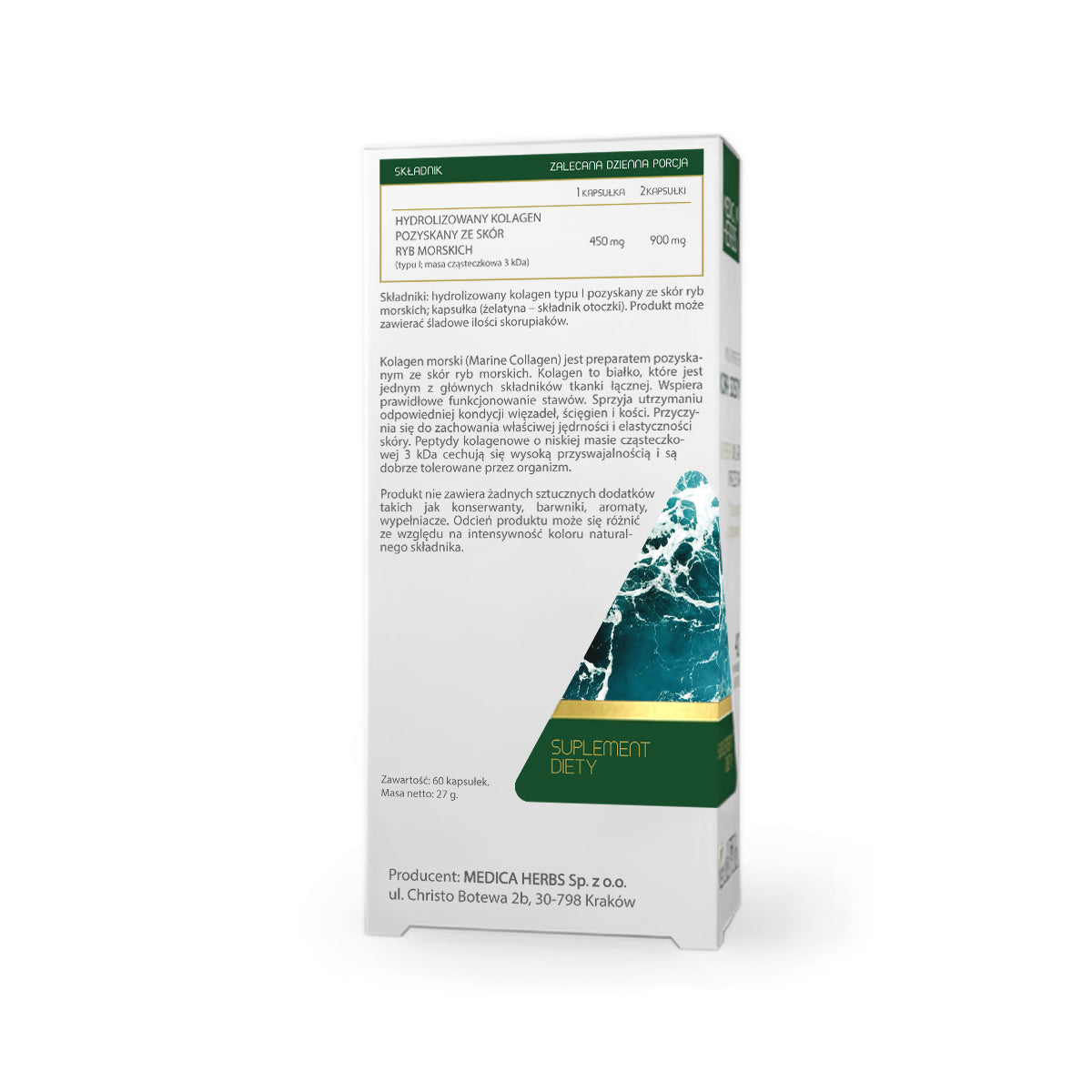Kolagen morski 450 mg 60 kapsułek - Medica Herbs