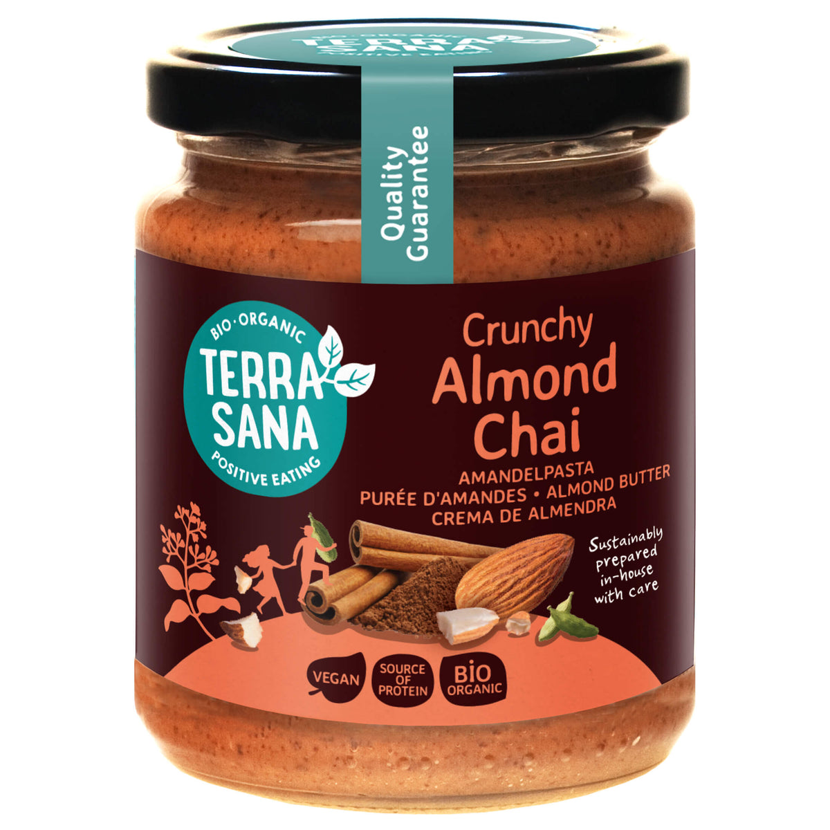 Krem migdałowy crunchy z przyprawami chai BIO 250 g - TerraSana