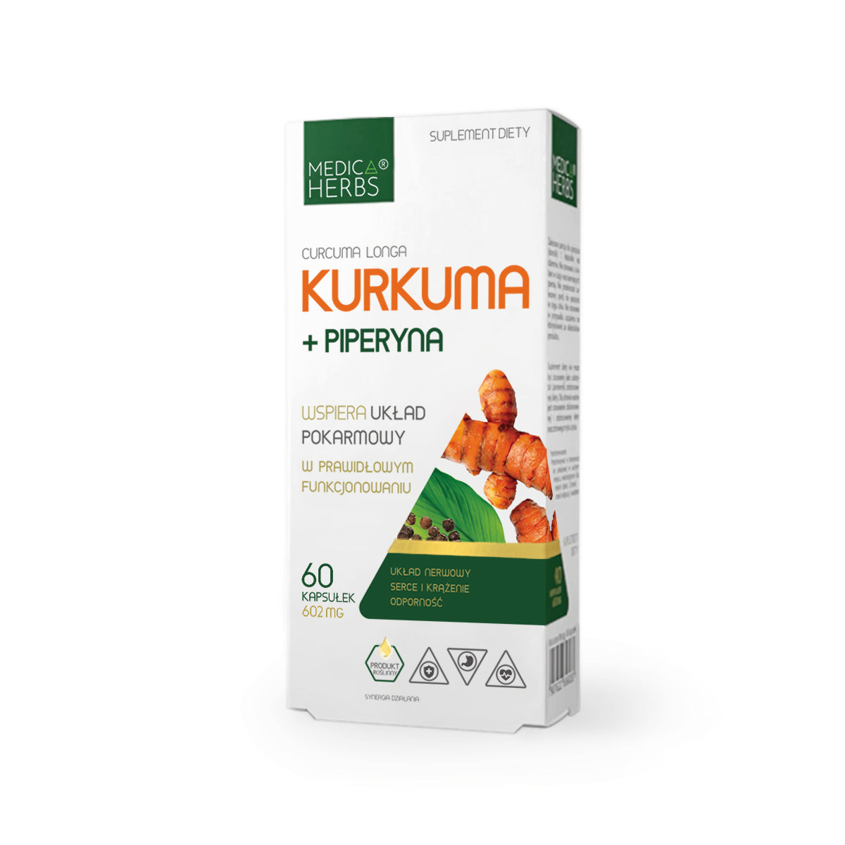 Kurkuma i piperyna 602 mg 60 kapsułek - Medica Herbs