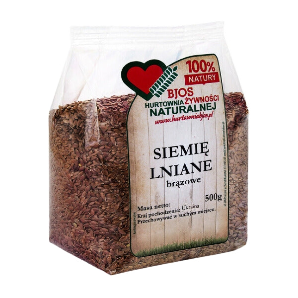 Len brązowy (siemię lniane) 500 g - Bjos