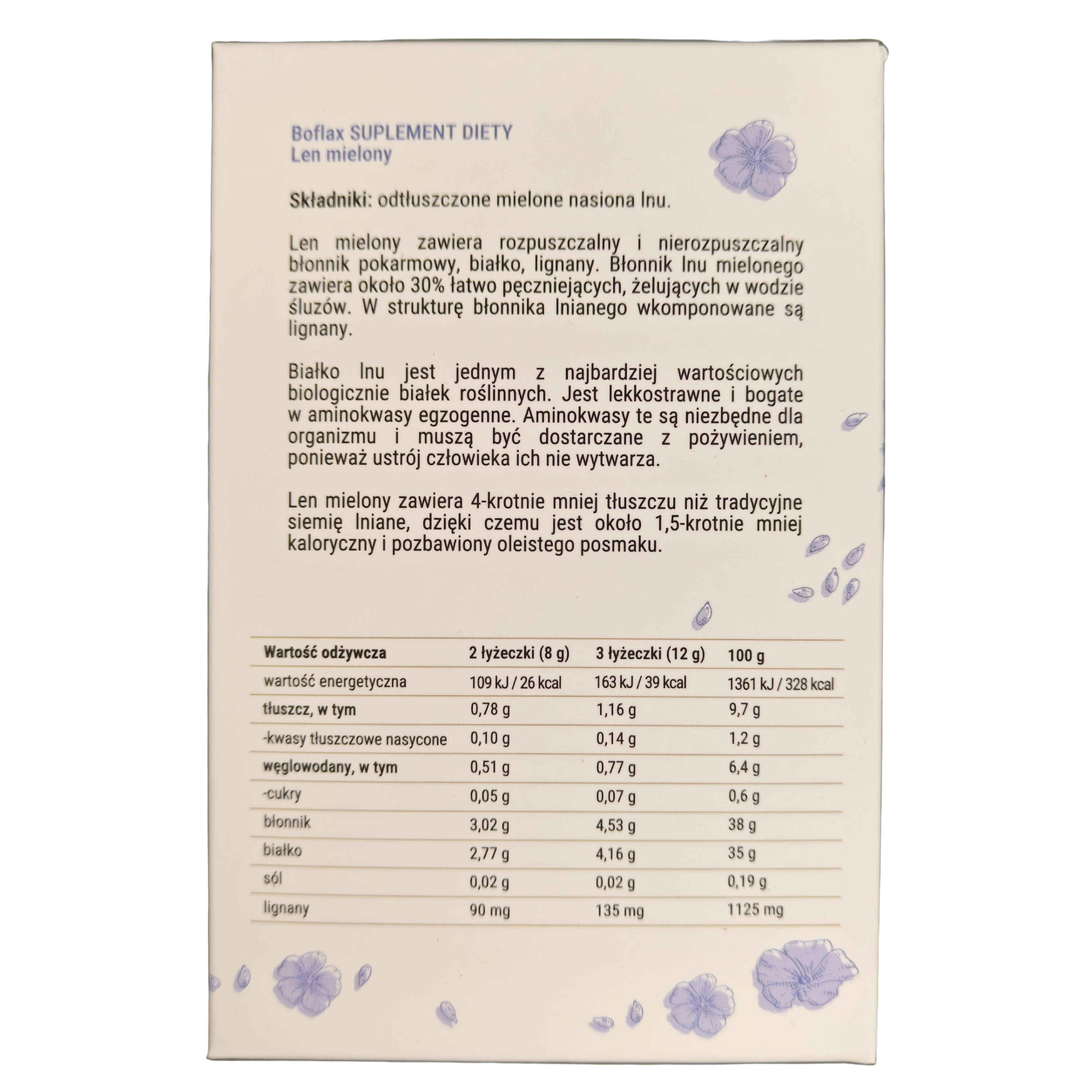 Len brązowy mielony - siemię lniane brązowe (2 × 220 g) 440 g - Boflax