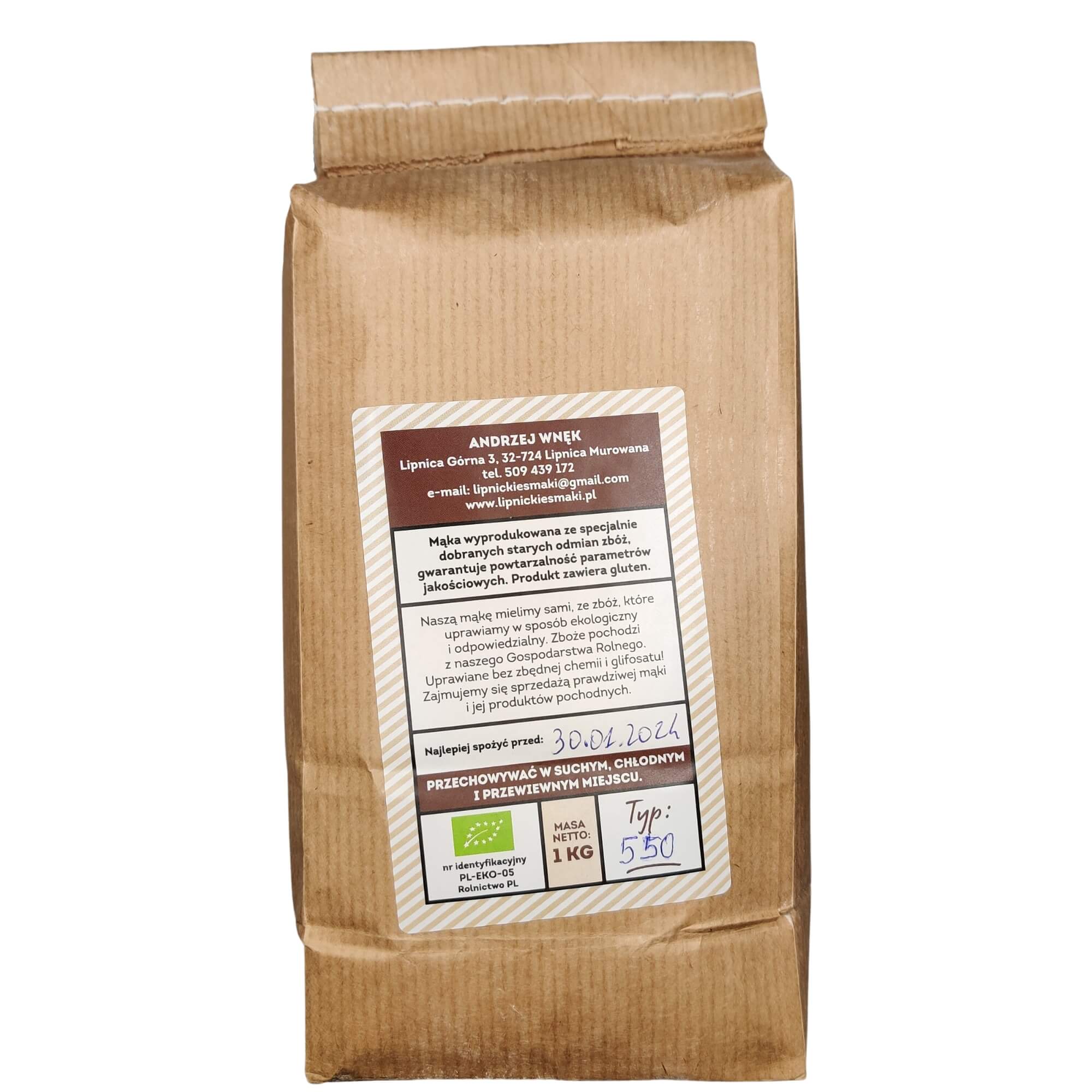 Mąka orkiszowa biała typ 550 BIO 1 kg - Lipnickie Smaki