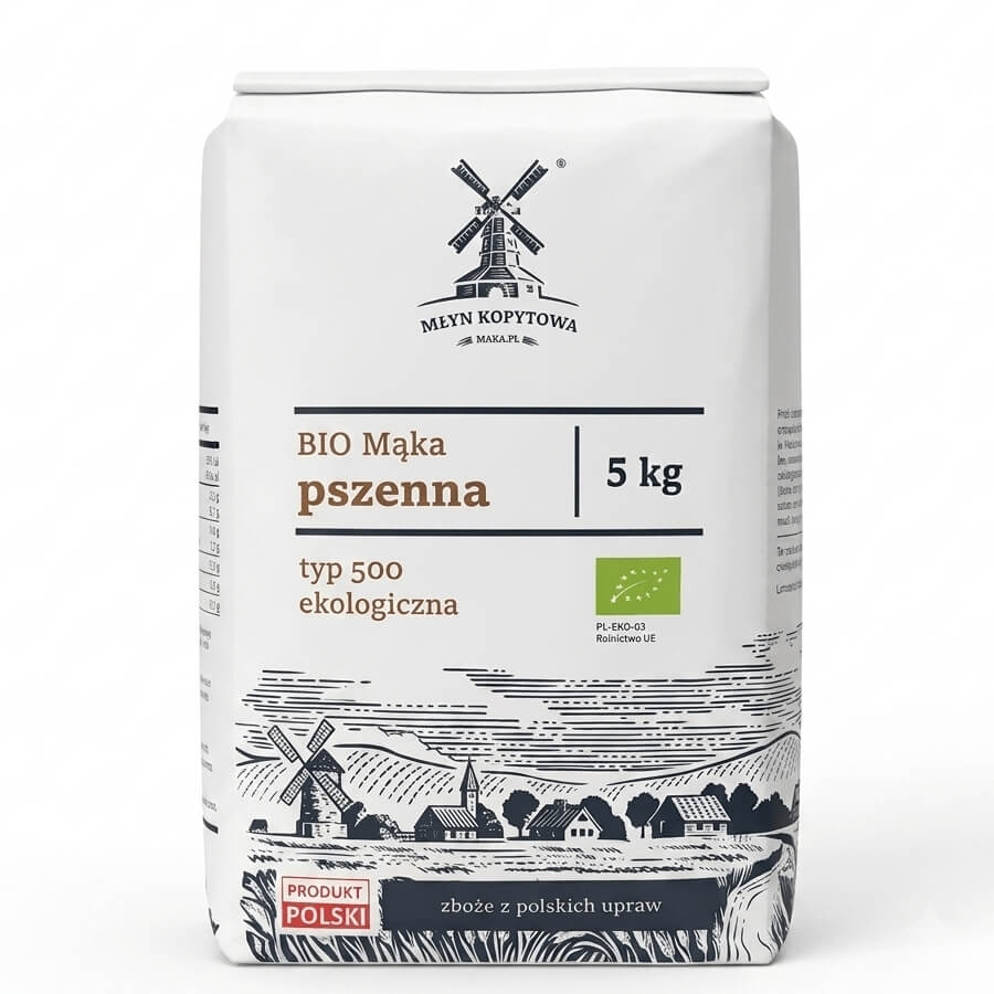 Mąka pszenna typ 500 BIO 5 kg - Młyn Kopytowa