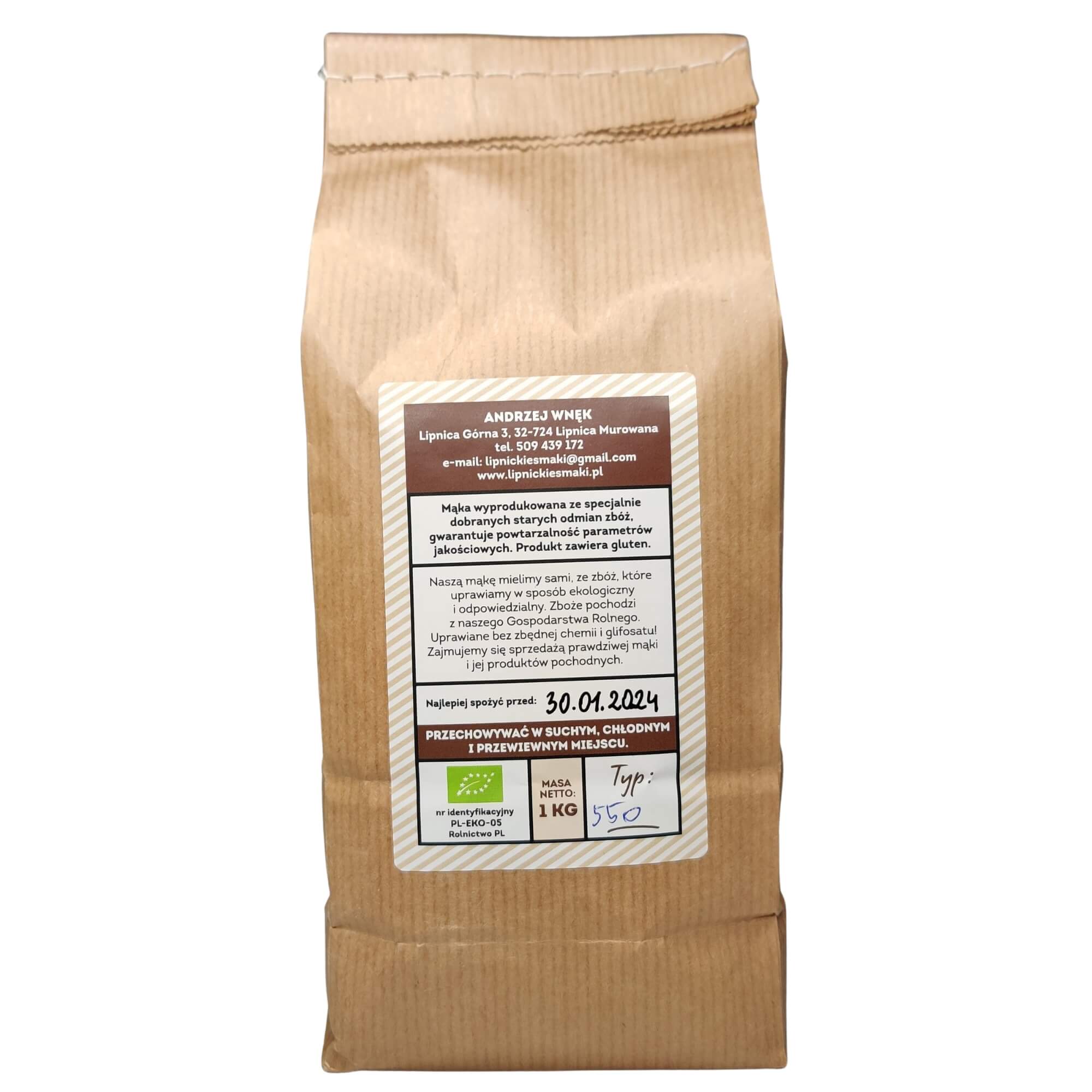 Mąka z pszenicy ostki grodkowickiej typ 550 BIO 1 kg - Lipnickie Smaki