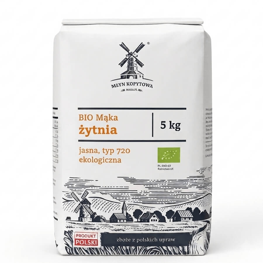Mąka żytnia typ 720 BIO 5 kg - Młyn Kopytowa