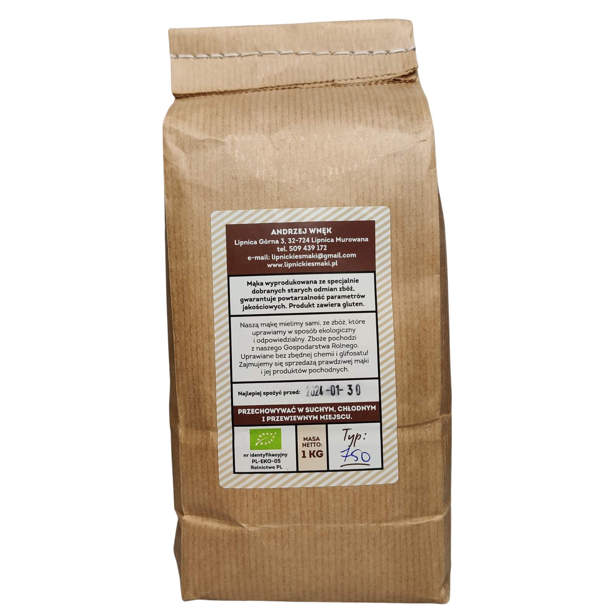 Mąka żytnia typ 750 BIO 1 kg - Lipnickie Smaki
