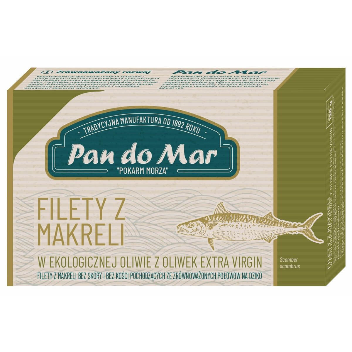 Makrela filety w BIO oliwie 120 g - Pan do Mar