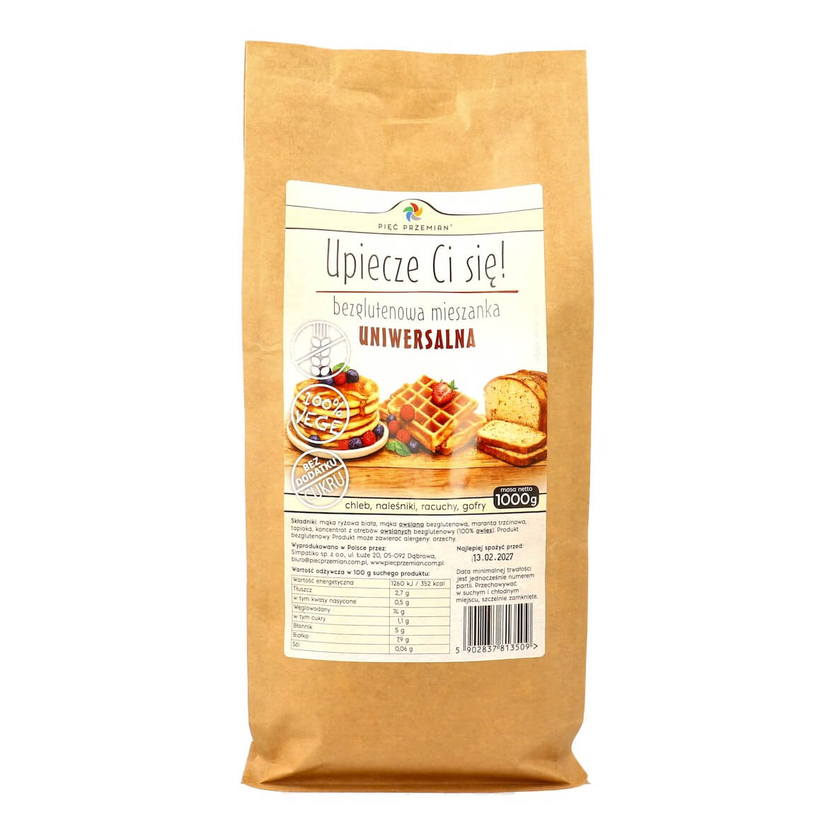 Mieszanka do wypieku uniwersalna bezglutenowa 1 kg - Pięć Przemian