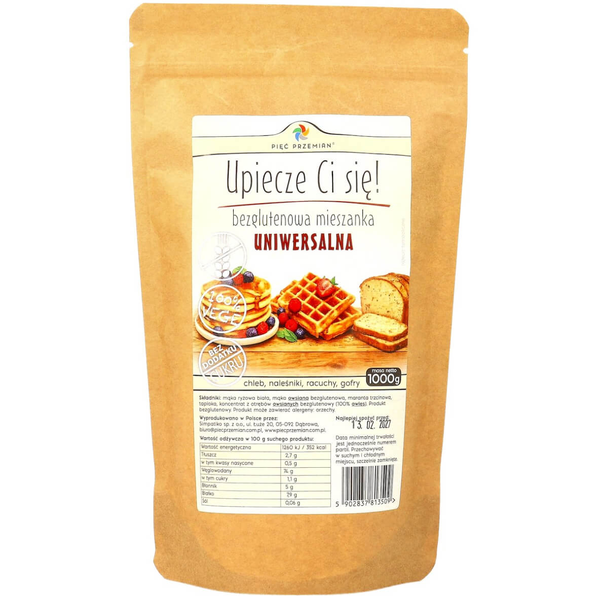 Mieszanka do wypieku uniwersalna bezglutenowa 500 g - Pięć Przemian