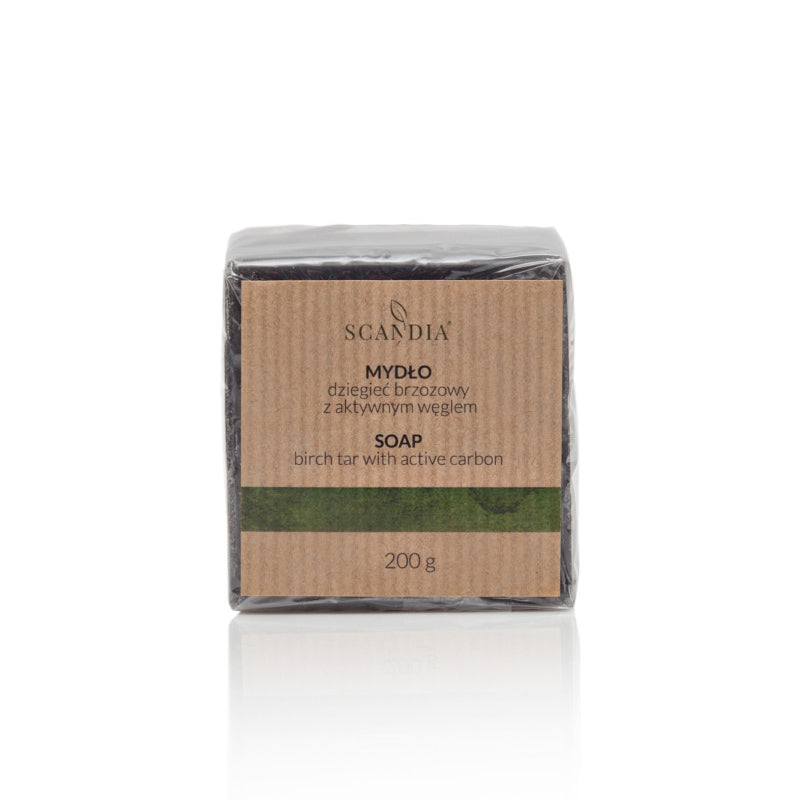 Mydło z dziegciem brzozowym i aktywnym węglem 200 g - Scandia Cosmetics