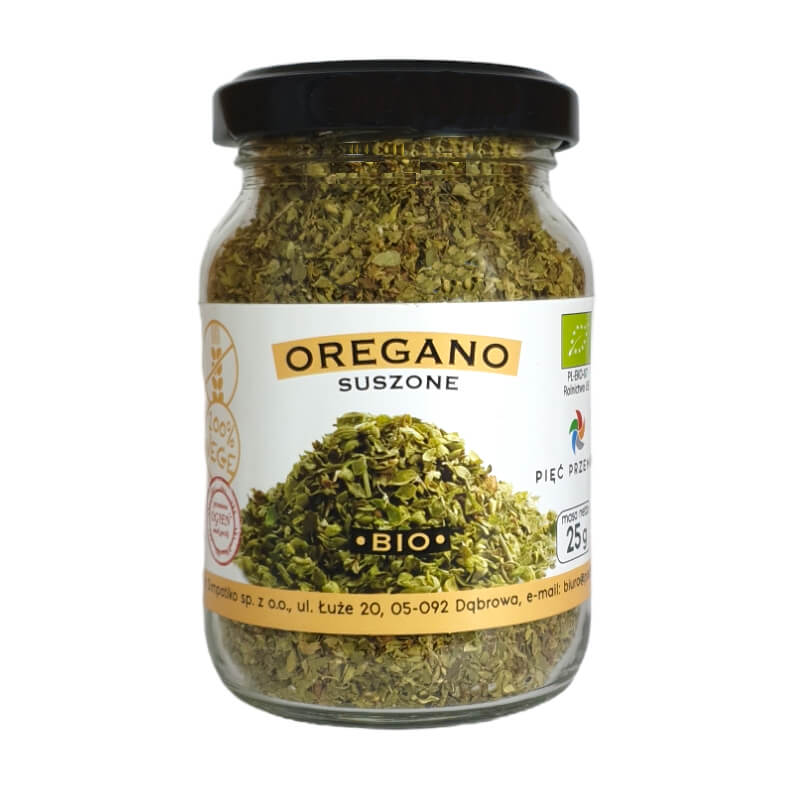 Oregano suszone bezglutenowe BIO 25 g - Pięć Przemian
