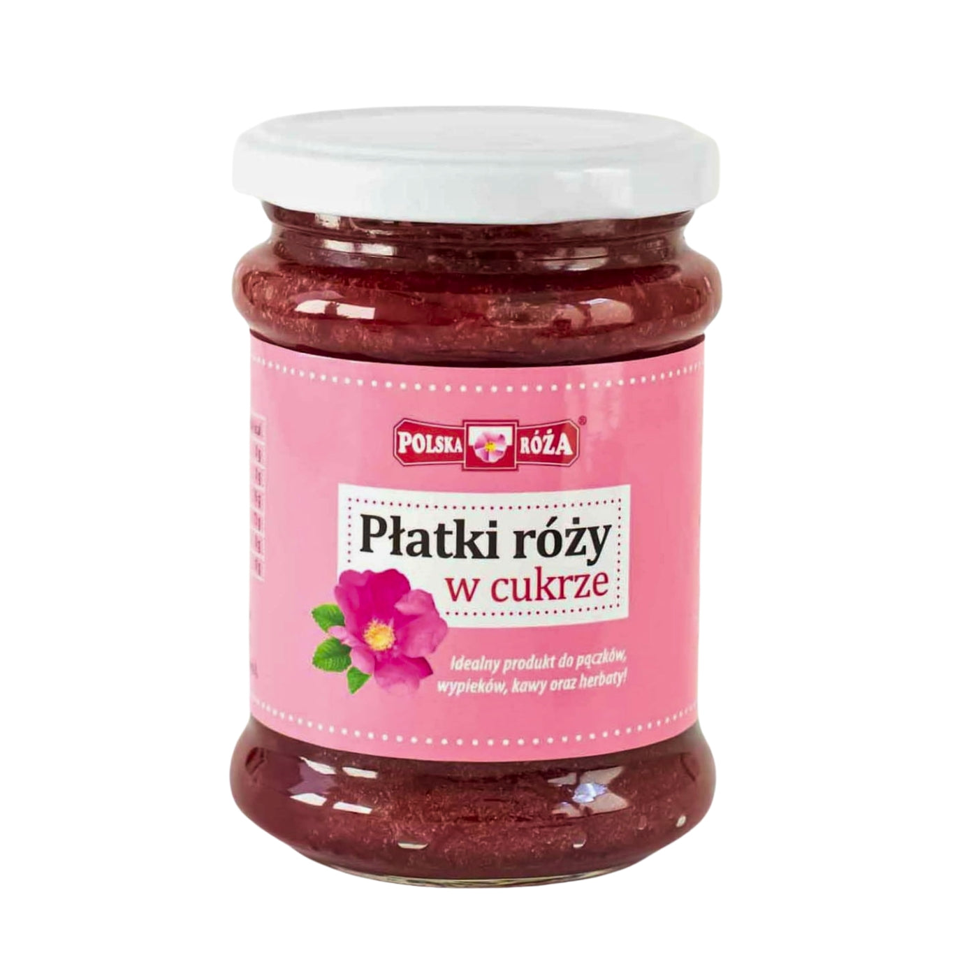 Płatki róży w cukrze do pączków, wypieków i napojów 320 g - Polska Róża