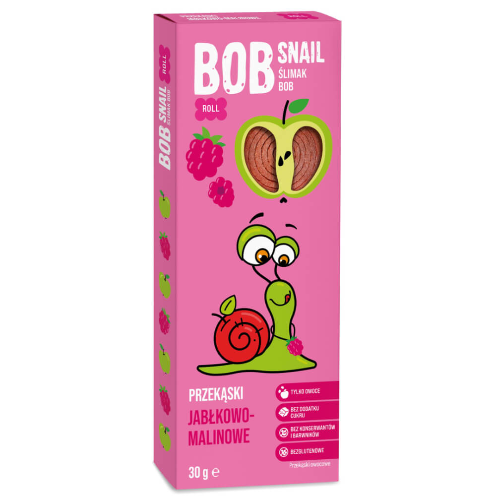 Przekąska jabłko, malina bez dodatku cukru 30 g - Bob Snail