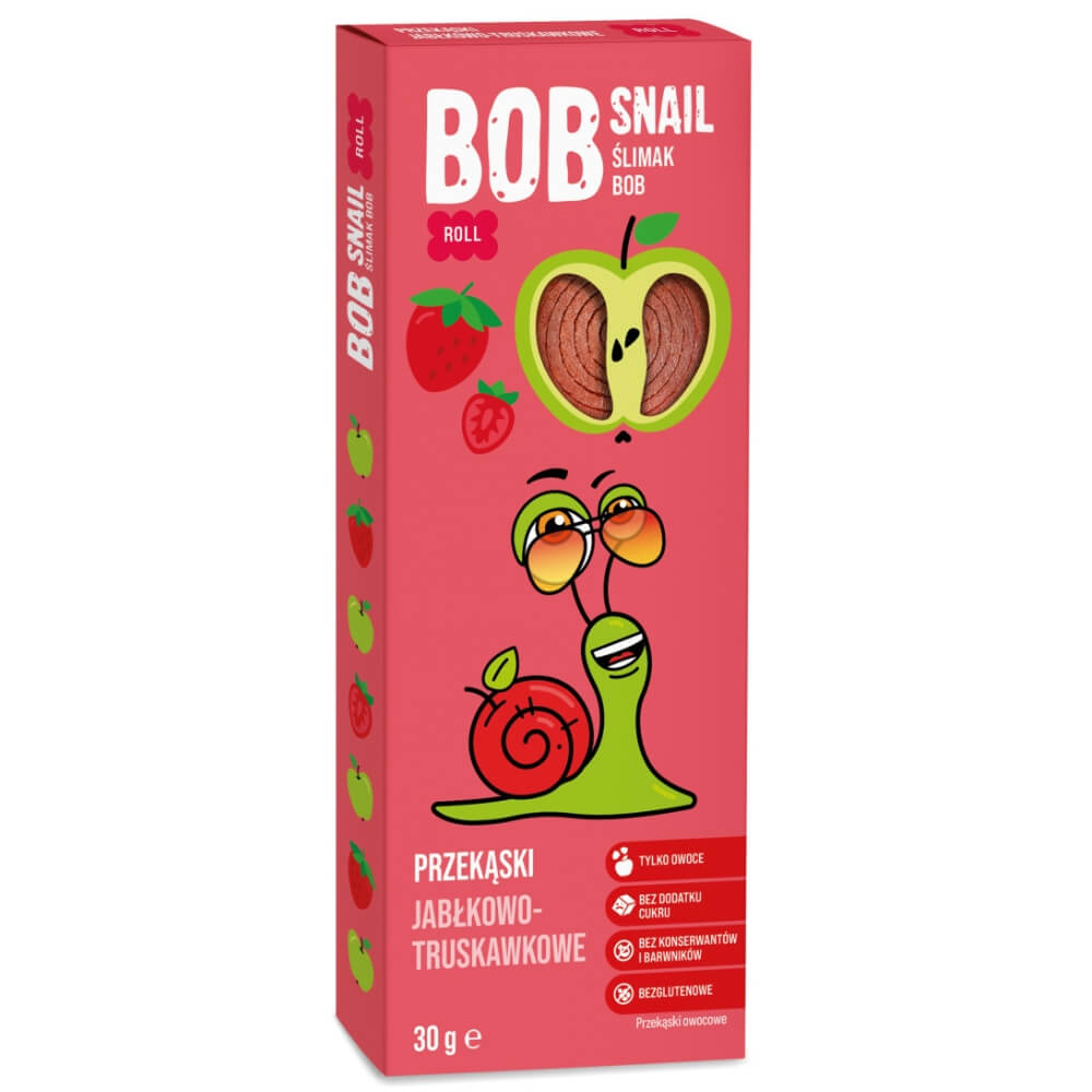 Przekąska jabłko, truskawka bez dodatku cukru 30 g - Bob Snail