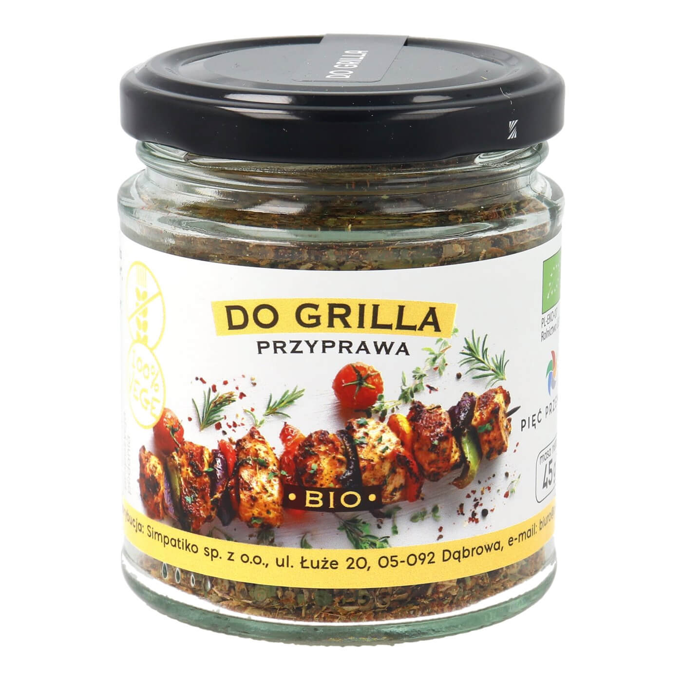 Przyprawa do grilla bezglutenowa BIO 45 g - Pięć Przemian