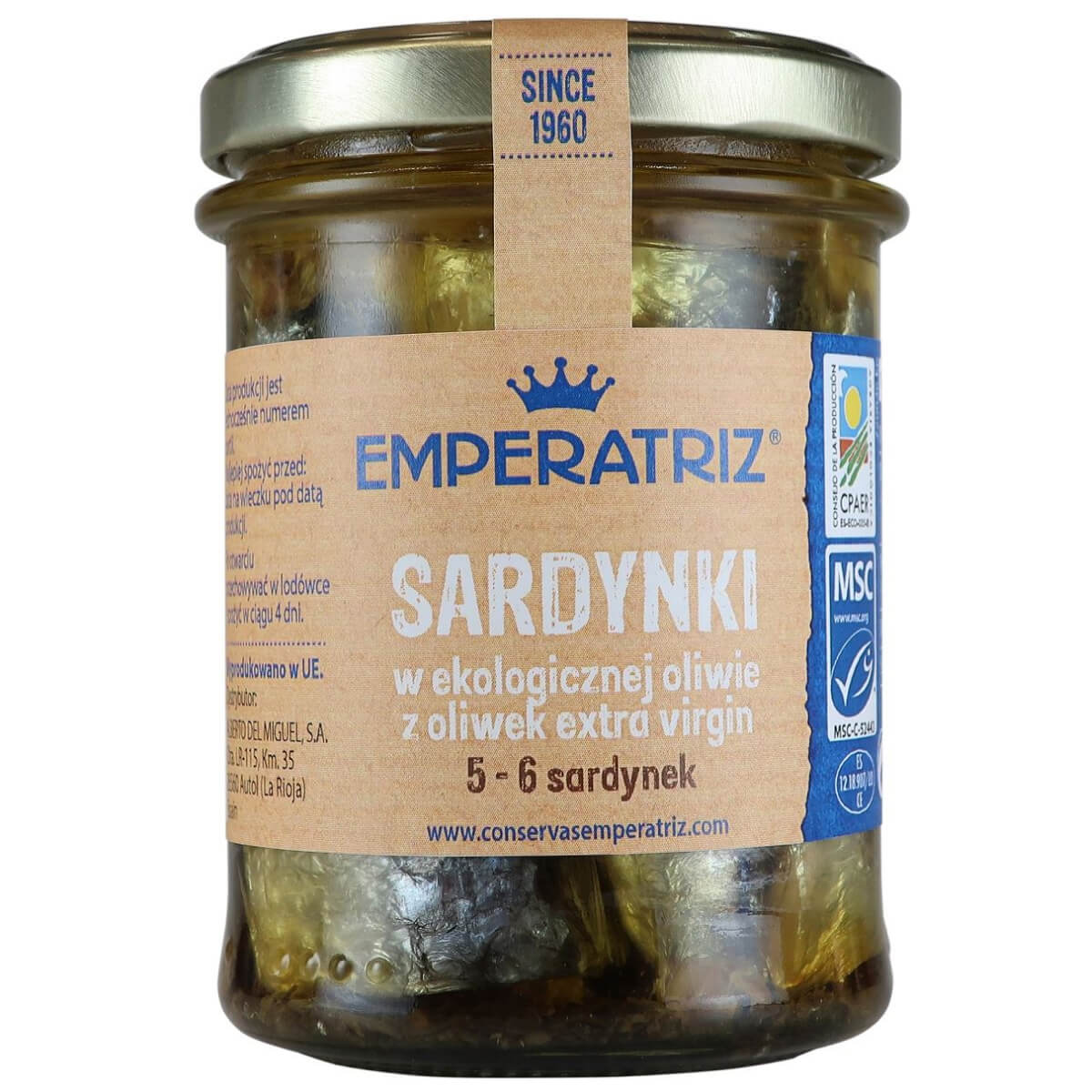 Sardynki europejskie w BIO oliwie 190 g - Emperatriz