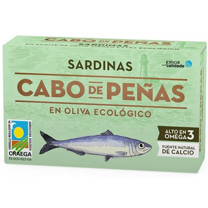 Sardynki w ekologicznej oliwie z oliwek 120 g - Cabo de Peñas
