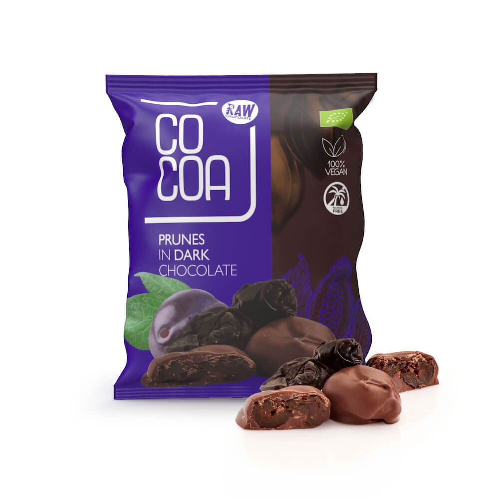 Śliwki kalifornijskie w surowej czekoladzie BIO 70 g - Cocoa