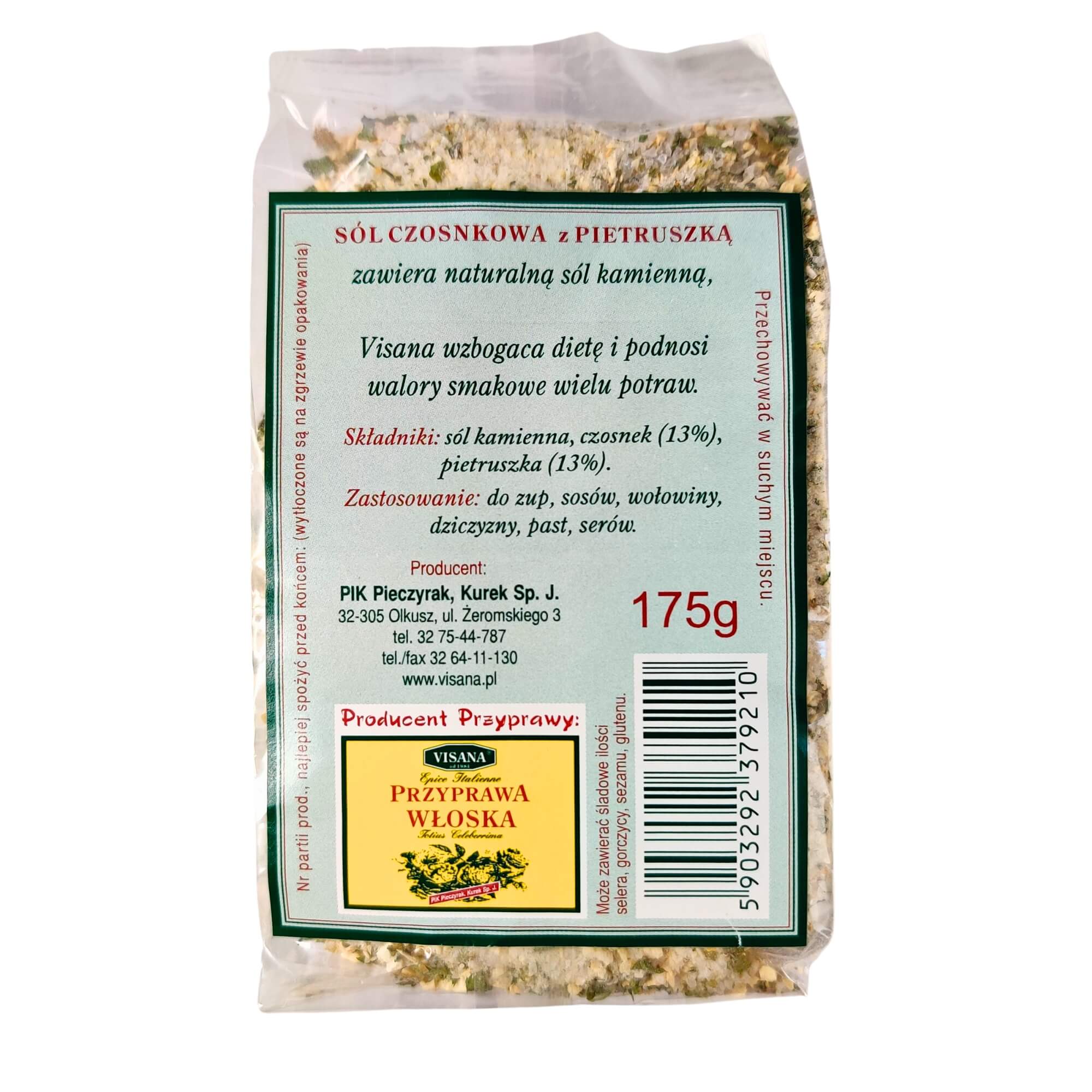 Sól czosnkowa z pietruszką 175 g - Visana