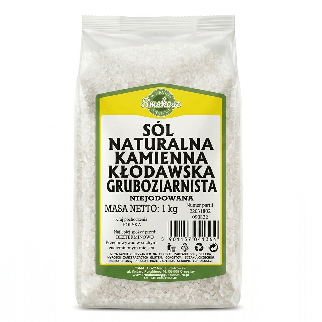 Sól kamienna Kłodawska niejodowana gruboziarnista 1 kg - Smakosz