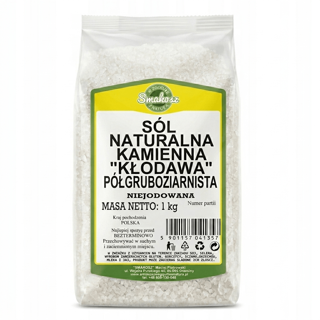 Sól kamienna Kłodawska niejodowana półgruboziarnista 1 kg - Smakosz
