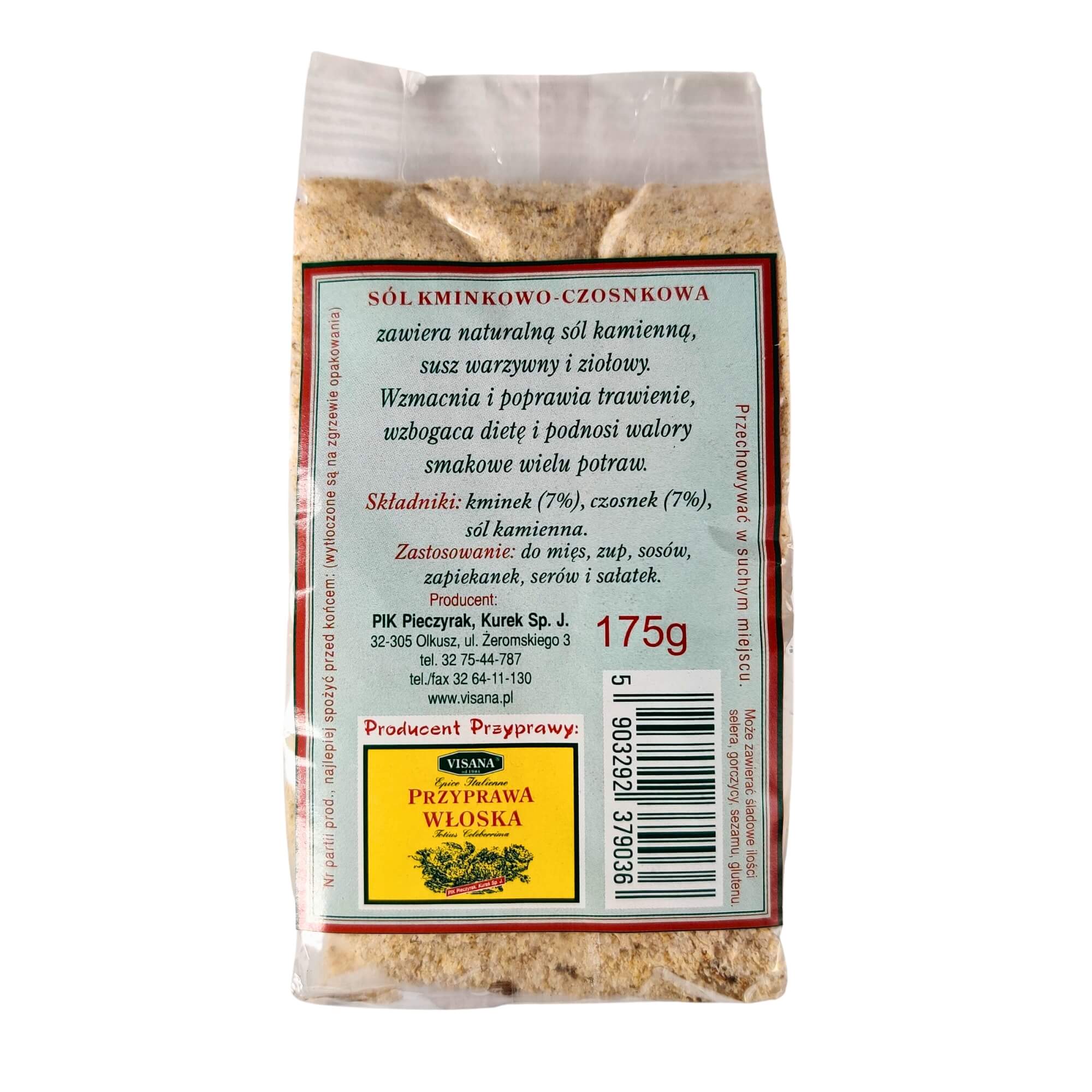 Sól kminkowo-czosnkowa 175 g - Visana