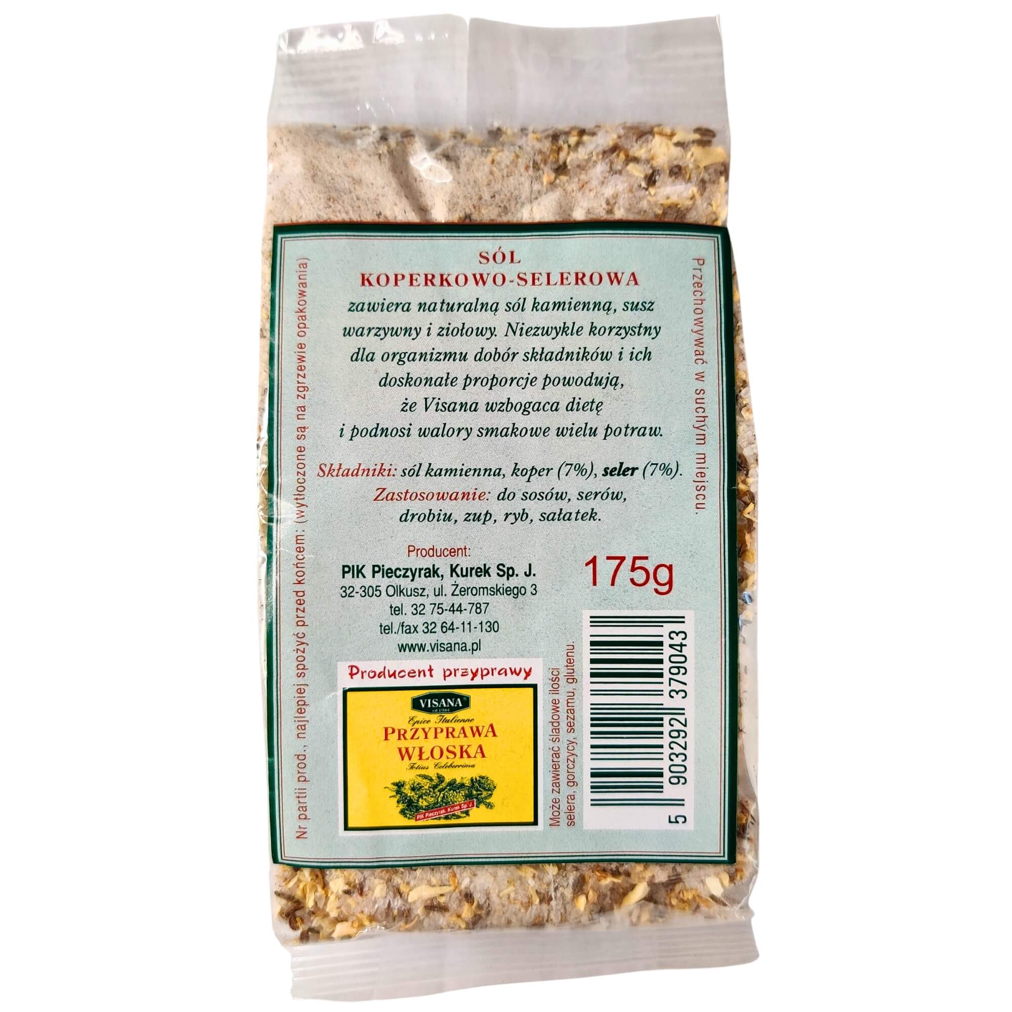 Sól koperkowo-selerowa 175 g - Visana