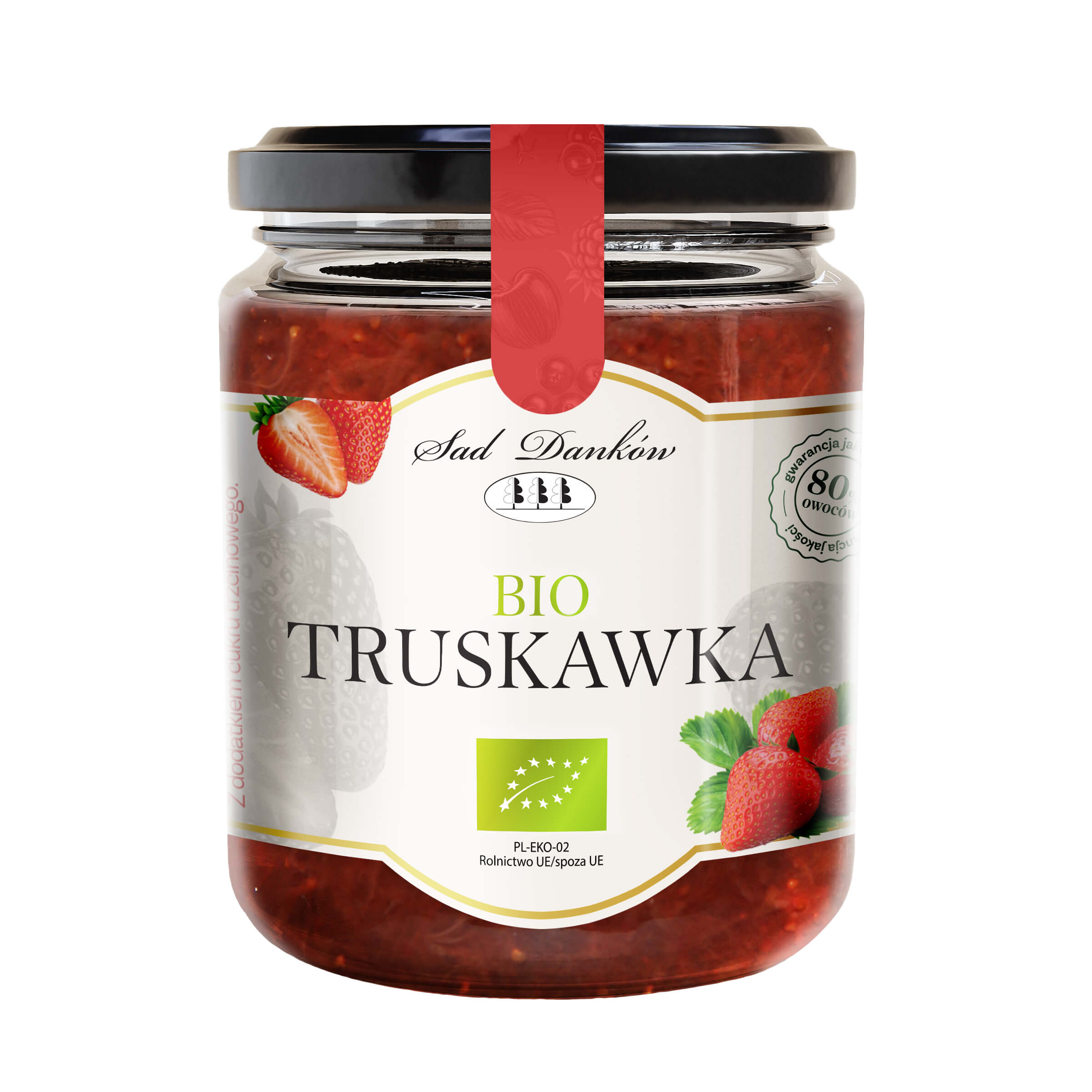 Truskawka 80% z cukrem trzcinowym BIO 270 g - Sad Danków