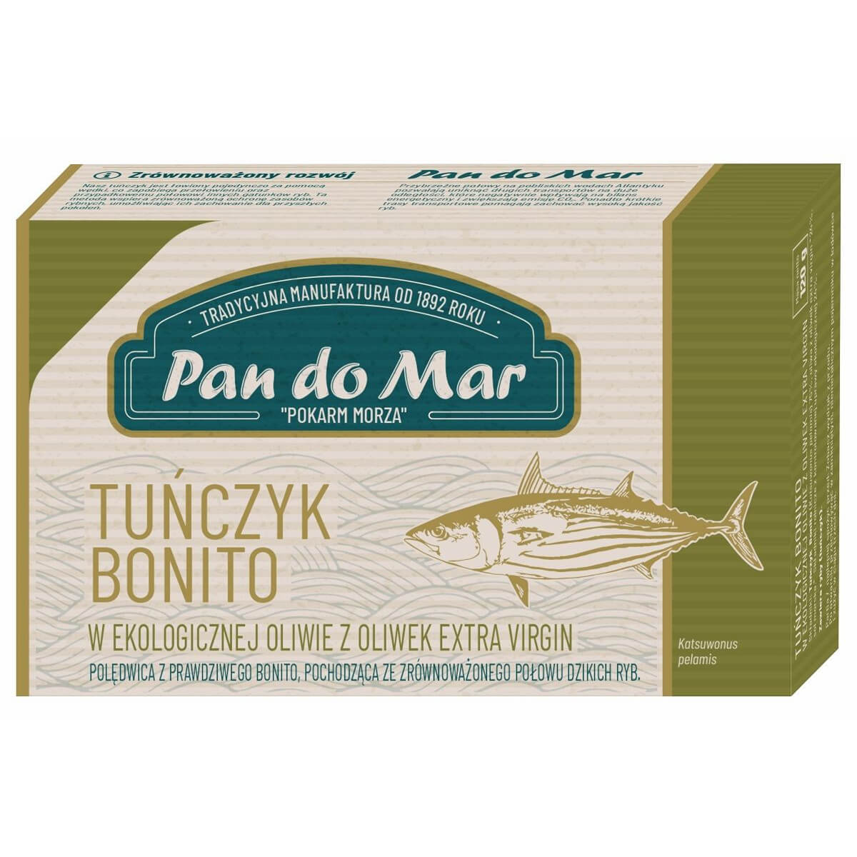 Tuńczyk bonito w BIO oliwie 120 g - Pan do Mar