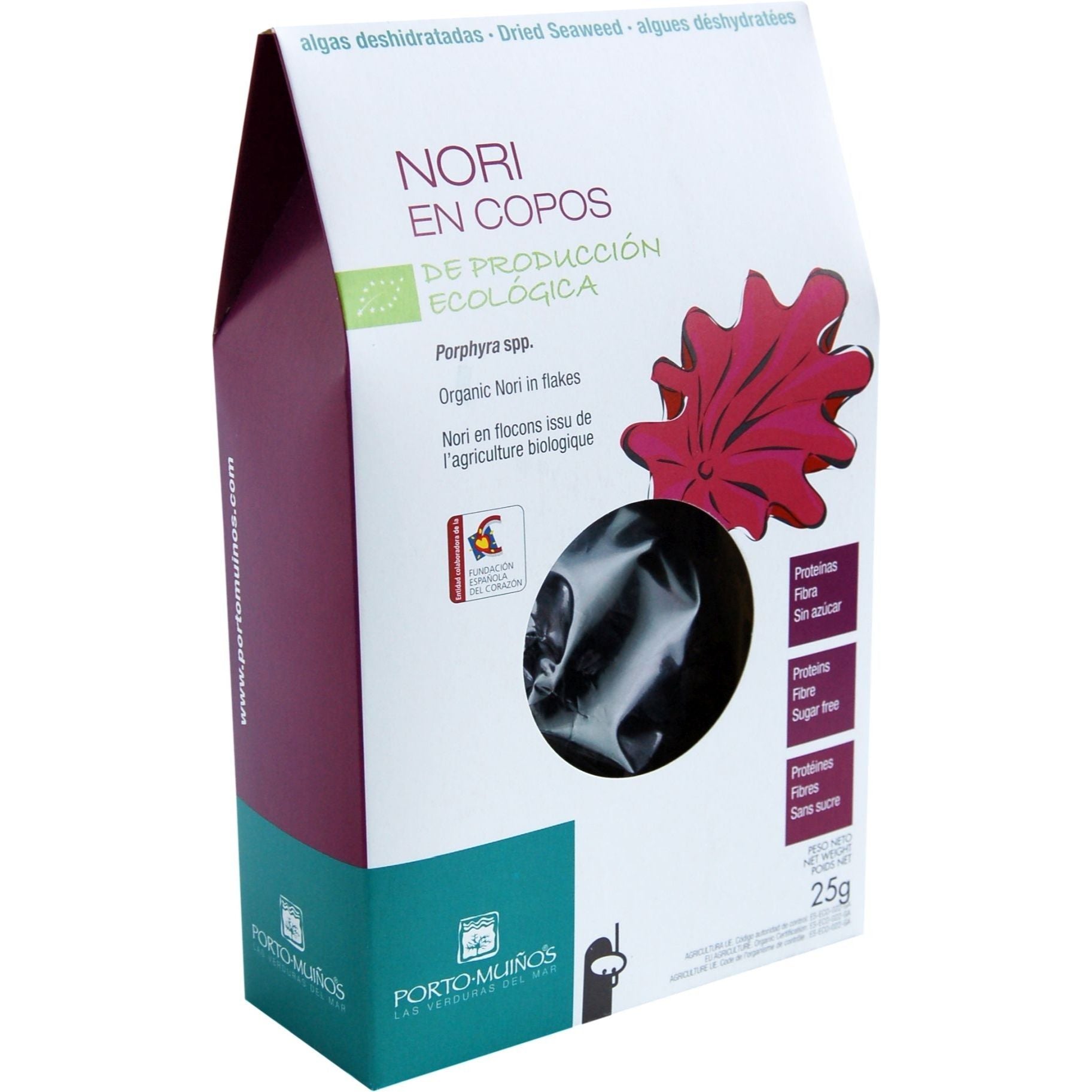 Algi morskie suszone Nori płatki BIO 25 g - Porto Muinos