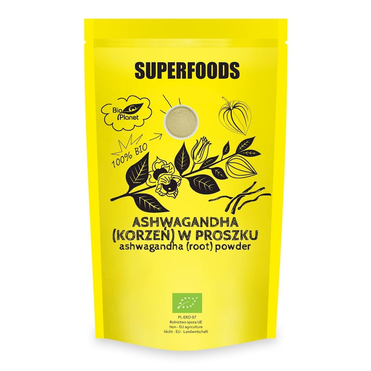 Ashwagandha w proszku BIO 150 g - Bio Planet