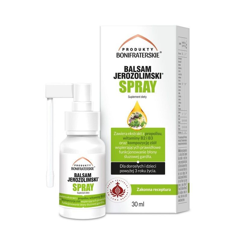 Balsam Jerozolimski spray na gardło 30 ml - Produkty Bonifraterskie