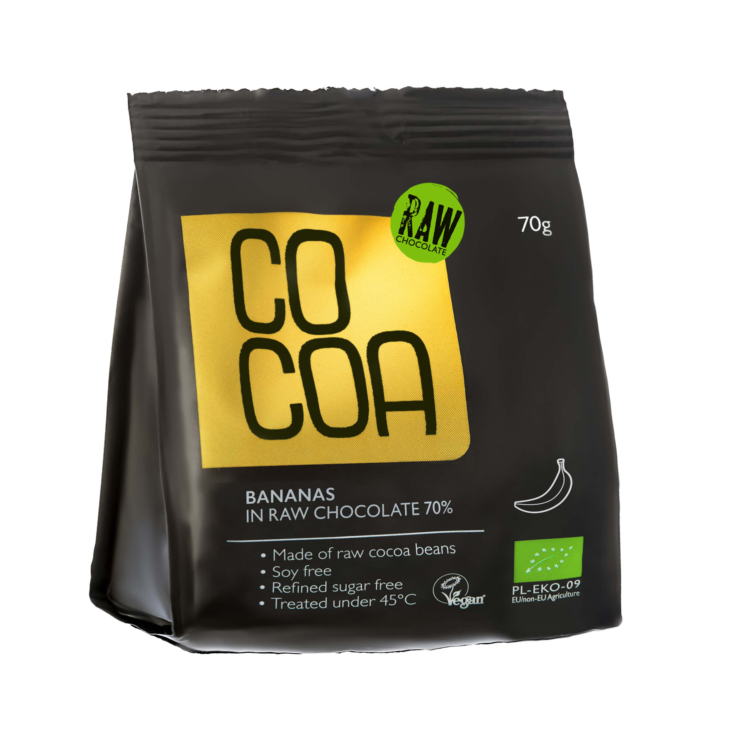 Banany w surowej czekoladzie 70% BIO 70 g - Cocoa