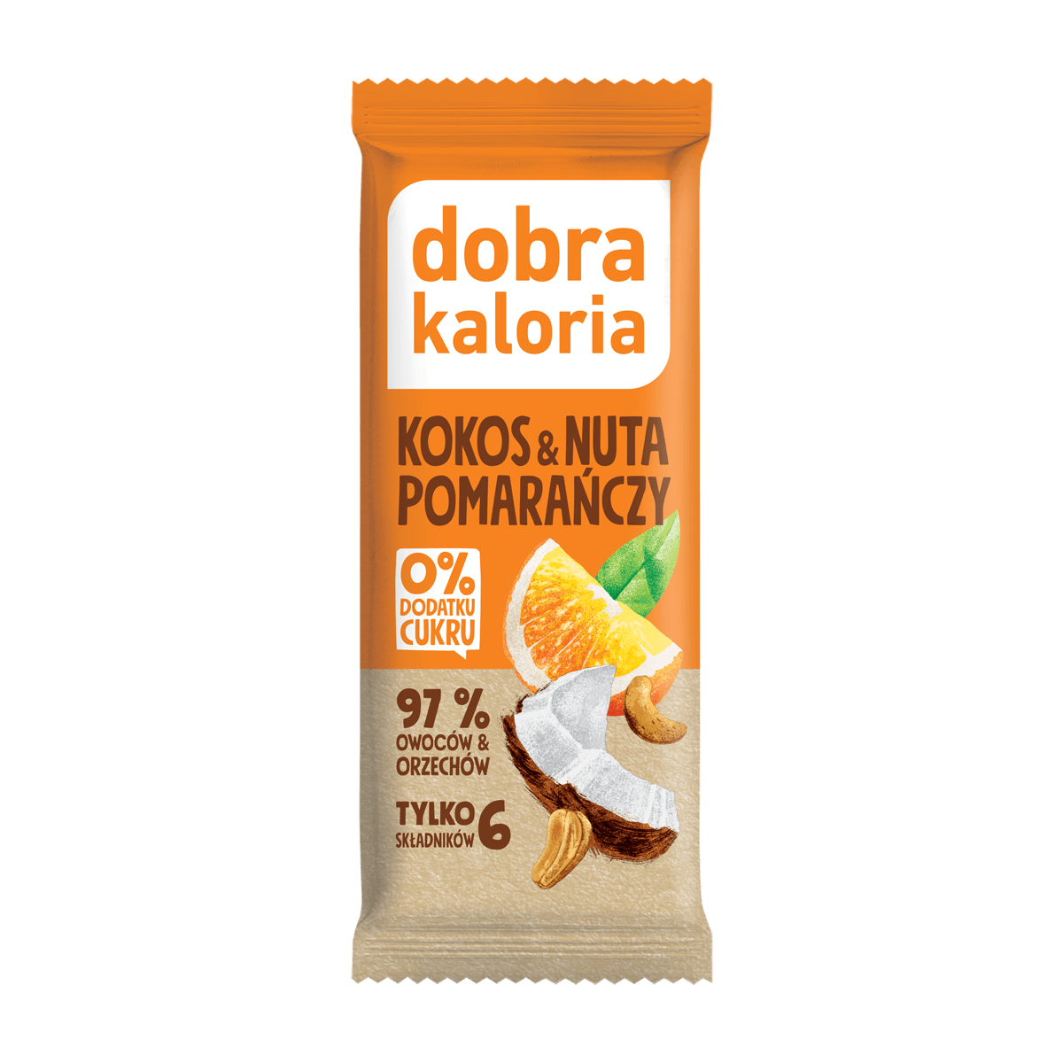 Baton kokos i nuta pomarańczy 35 g - Dobra Kaloria